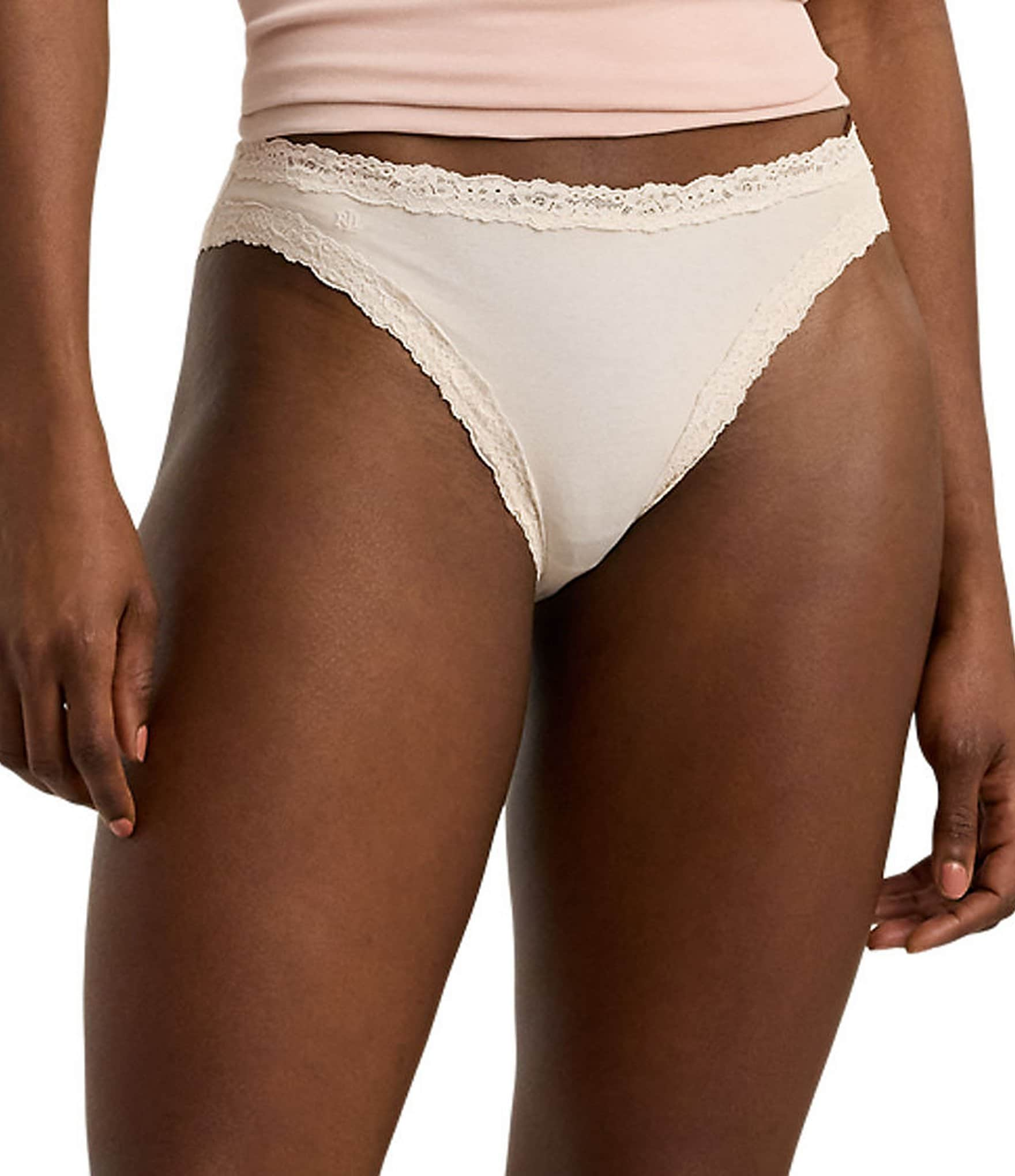 Lauren Ralph Lauren Cotton & Lace Jersey Bikini