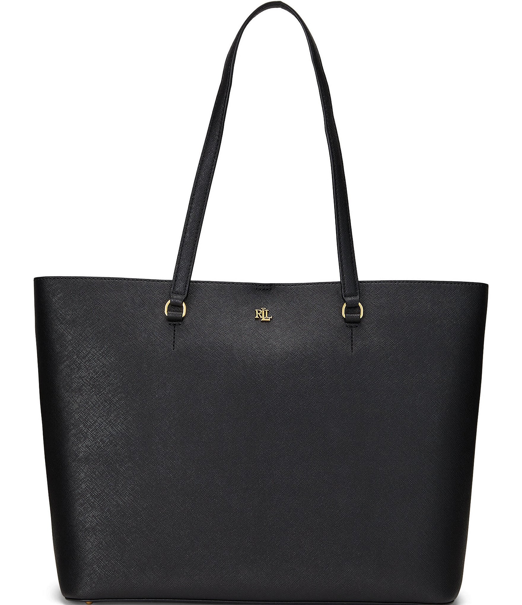 Lauren Ralph Lauren Crosshatch Leather Large Karly Tote Bag | Dillard's
