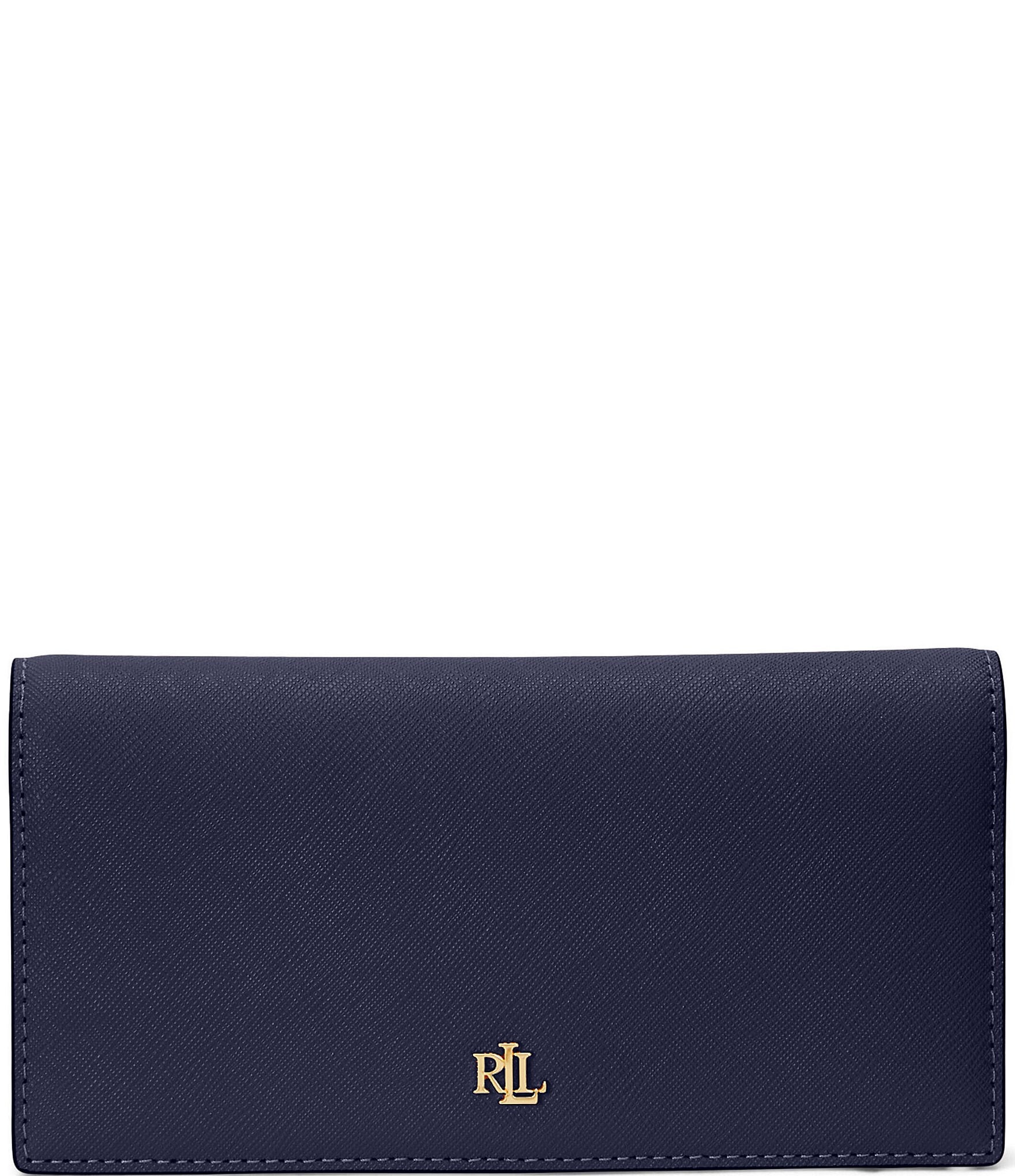 Lauren Ralph Lauren Crosshatch Leather Slim Snap Wallet