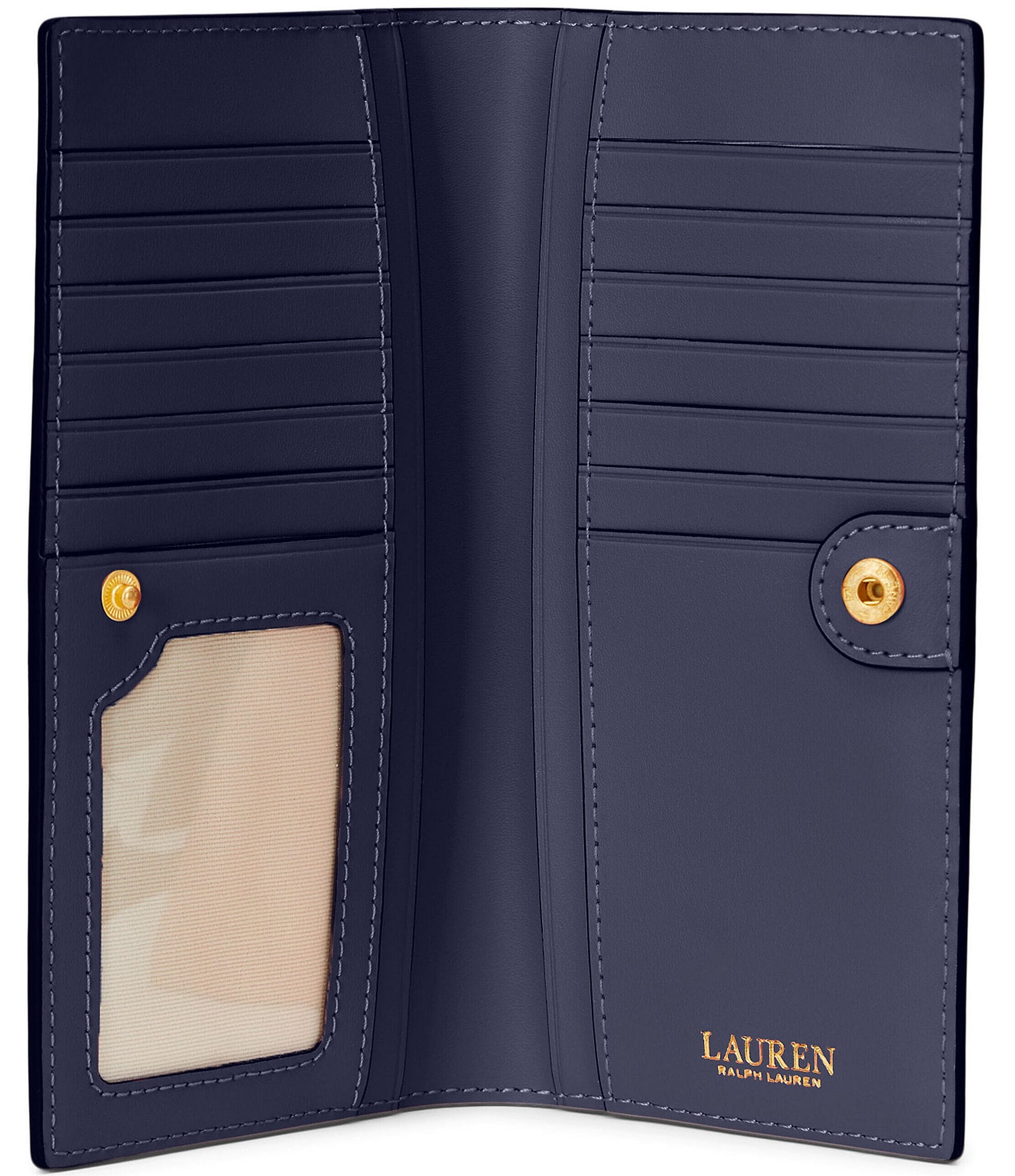 Lauren Ralph Lauren Crosshatch Leather Slim Snap Wallet Brazos Mall