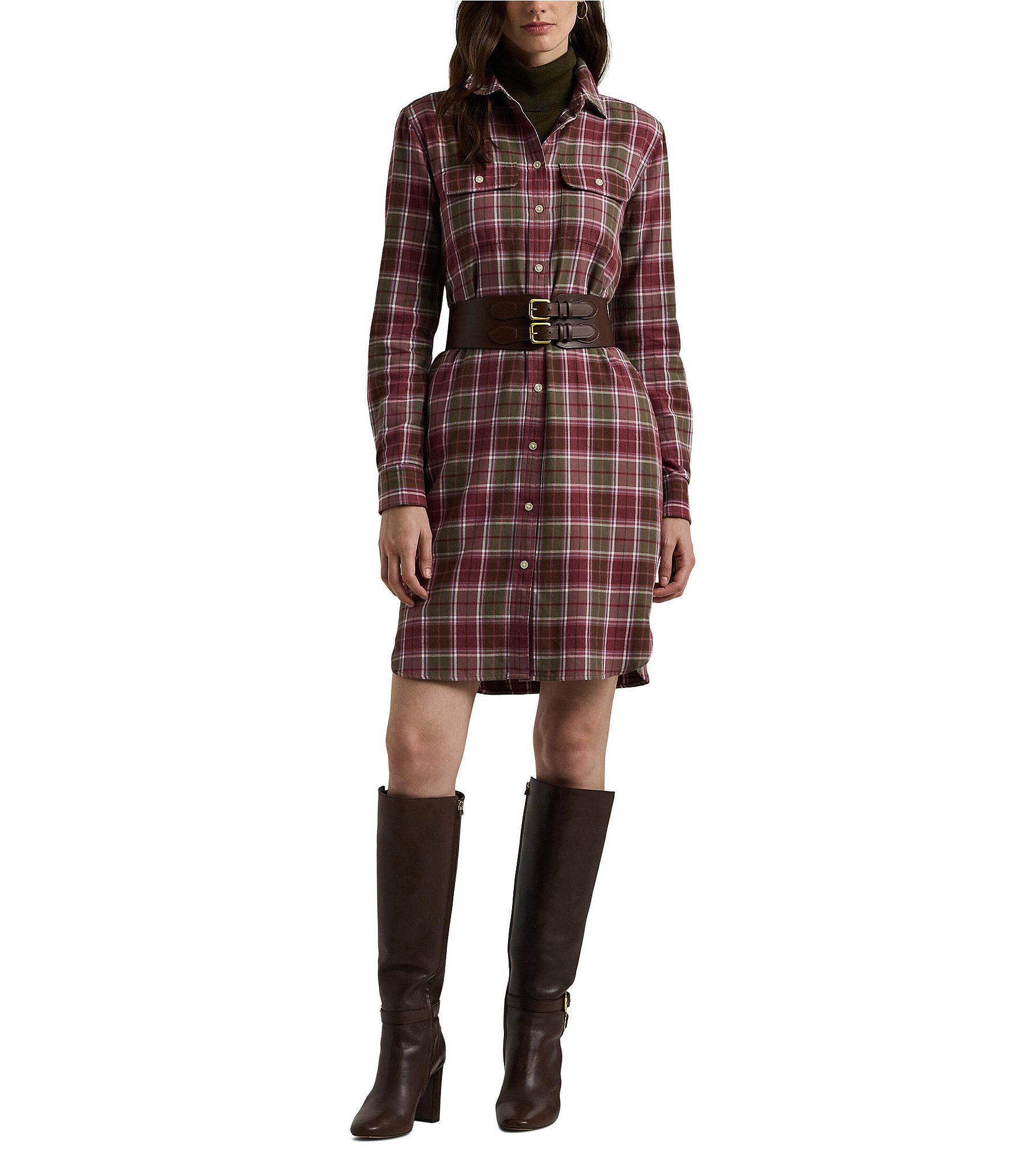 Dillards plaid dress best sale