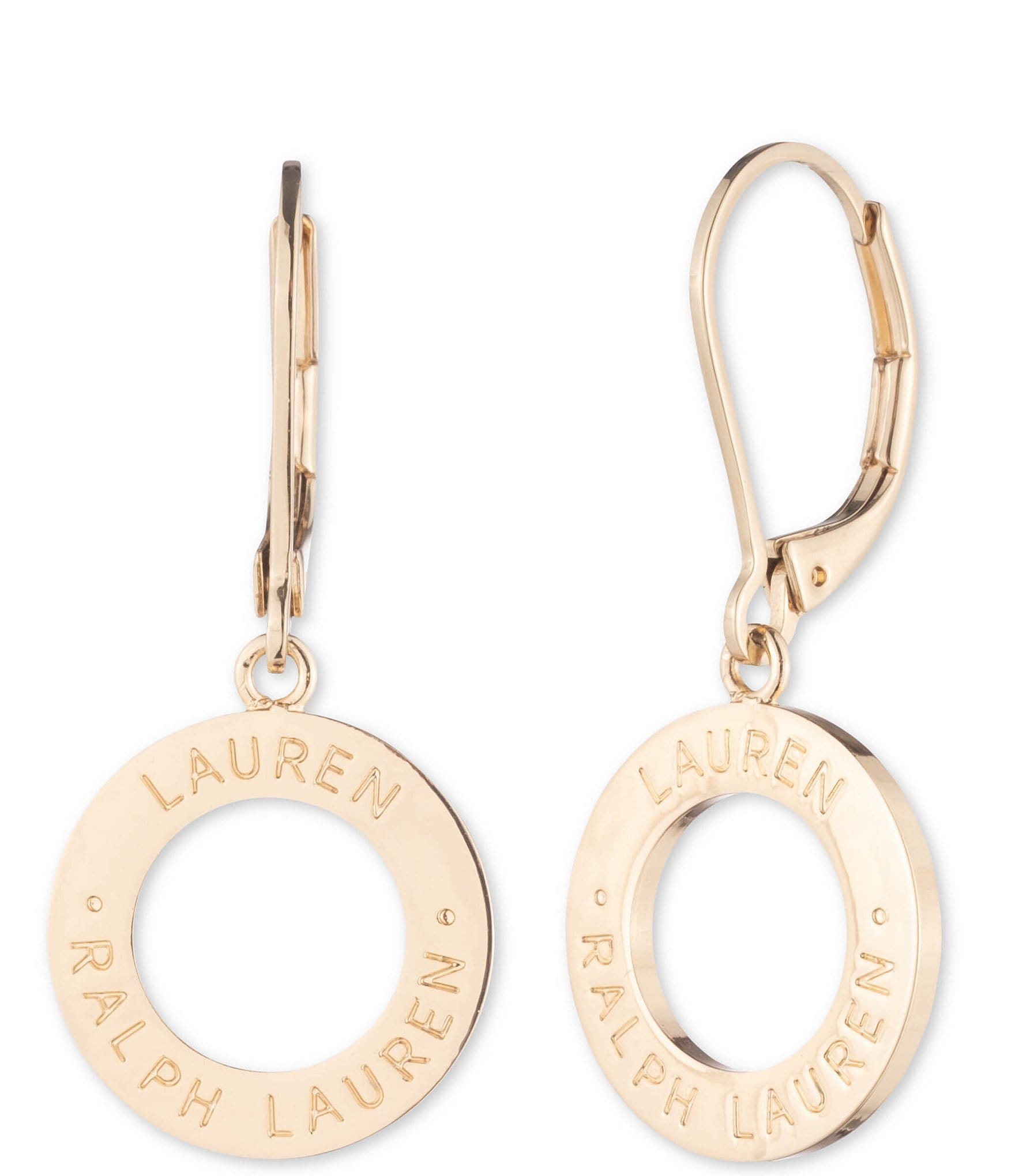 Lauren Ralph Lauren Engraved Ring Drop Earrings | Dillard's