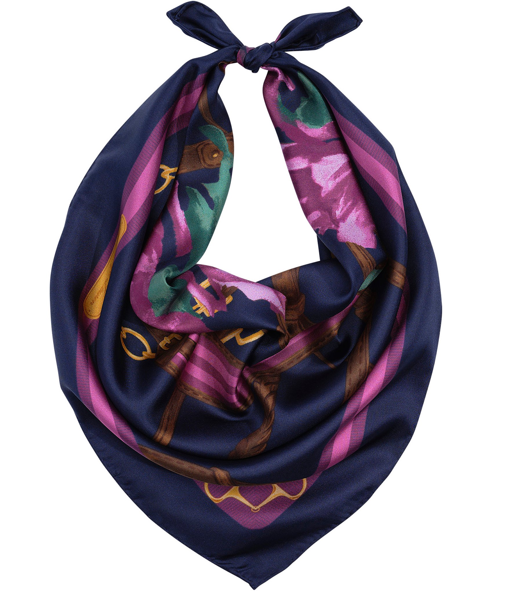 Lauren Ralph Lauren Equestrian Floral Square Silk Scarf