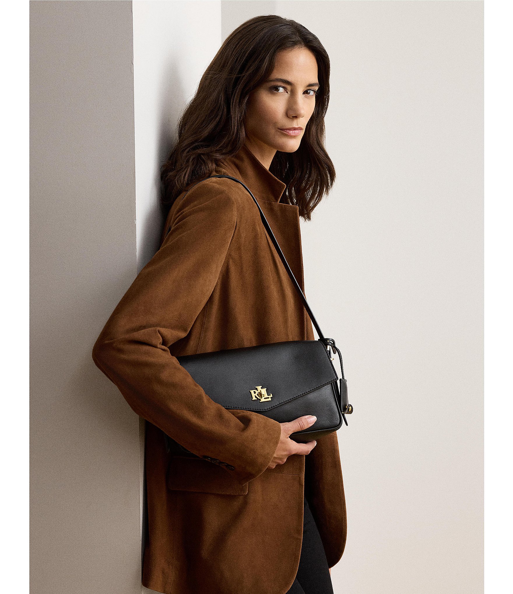 Lauren Ralph Lauren Farrah Nappa Leather Medium Shoulder Bag