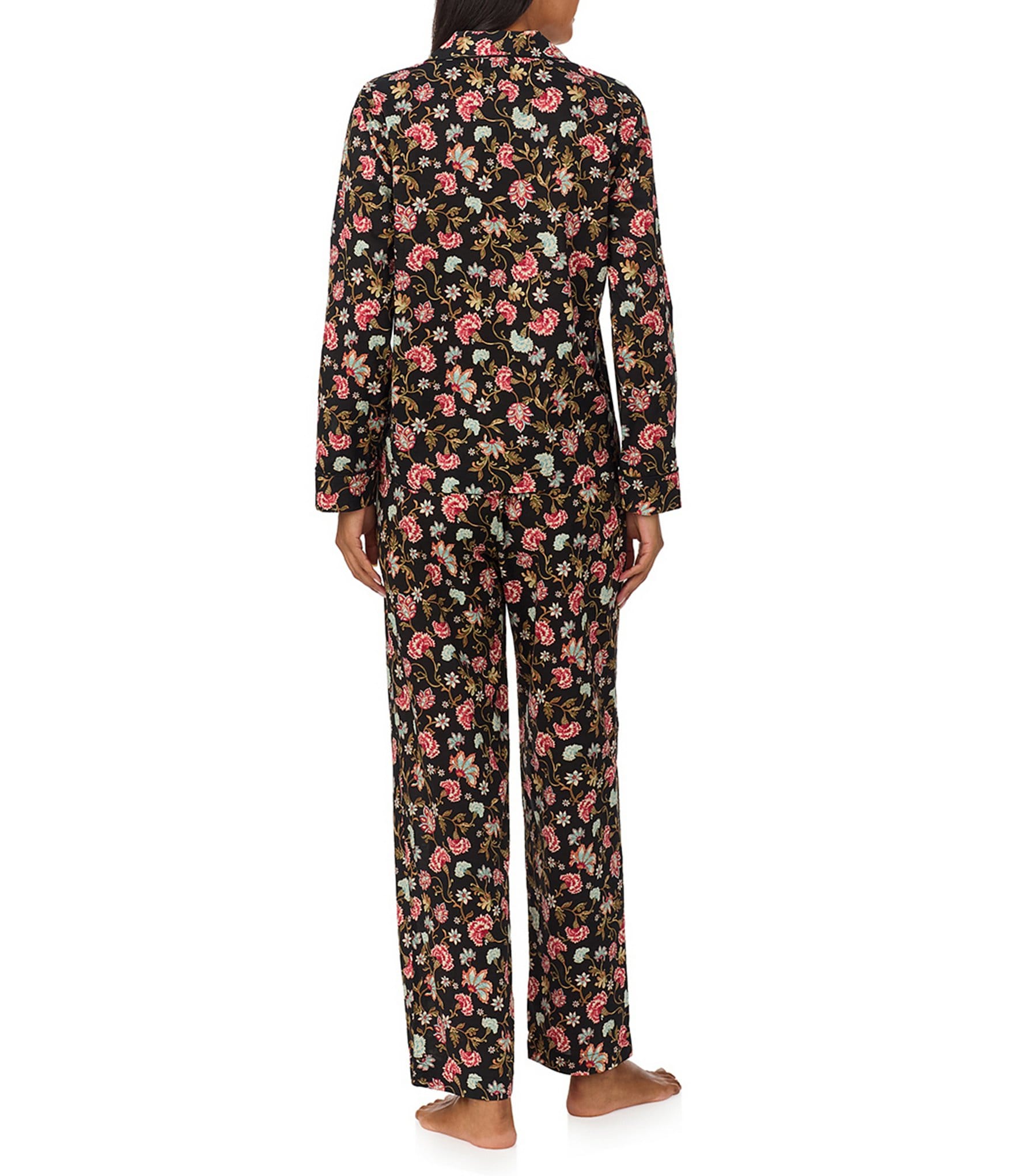 Lauren Ralph Lauren Floral 3/4 Sleeve Notch Collar Pajama Set