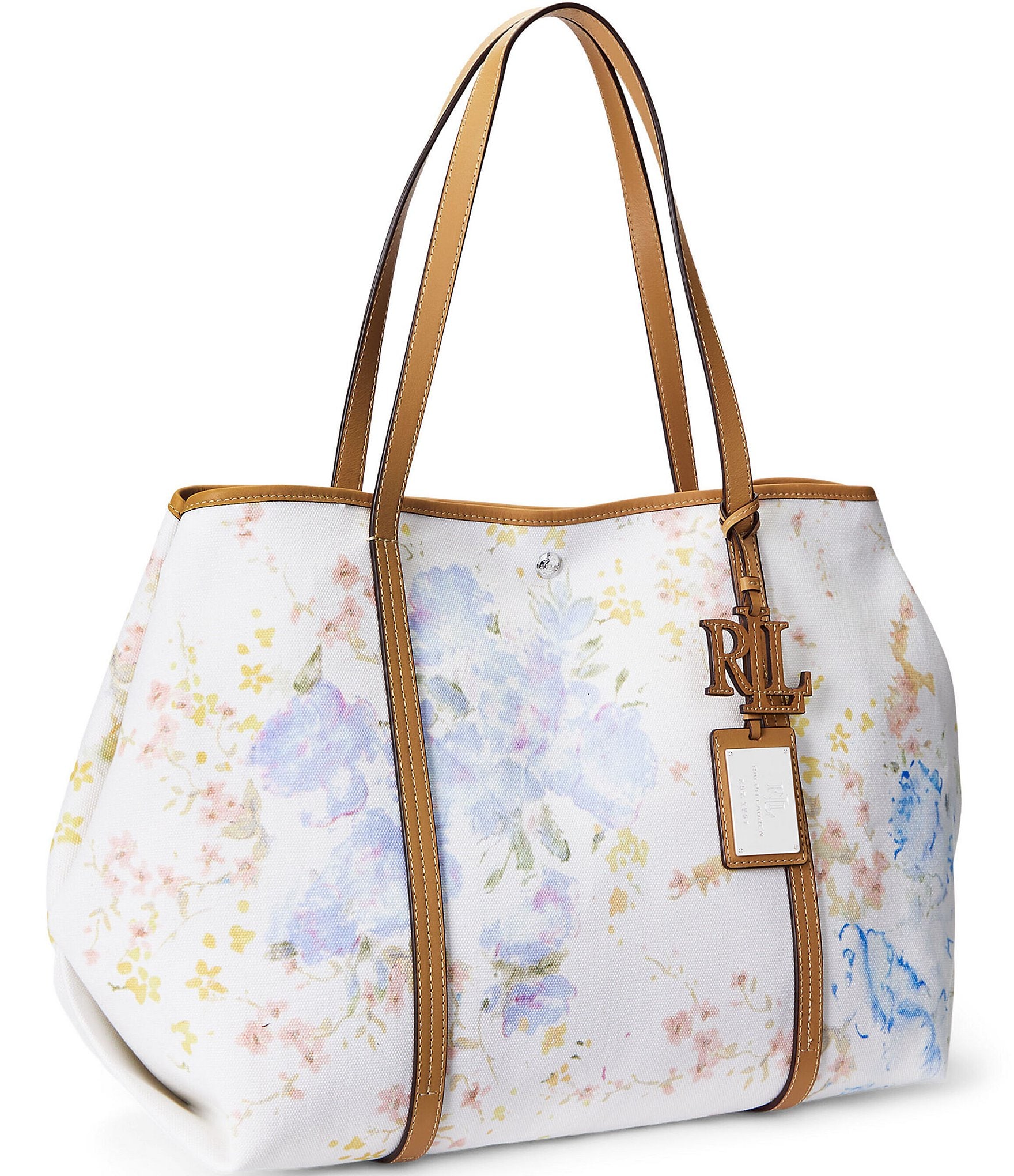 Lauren Ralph Lauren Floral Canvas Large Emerie Tote Bags