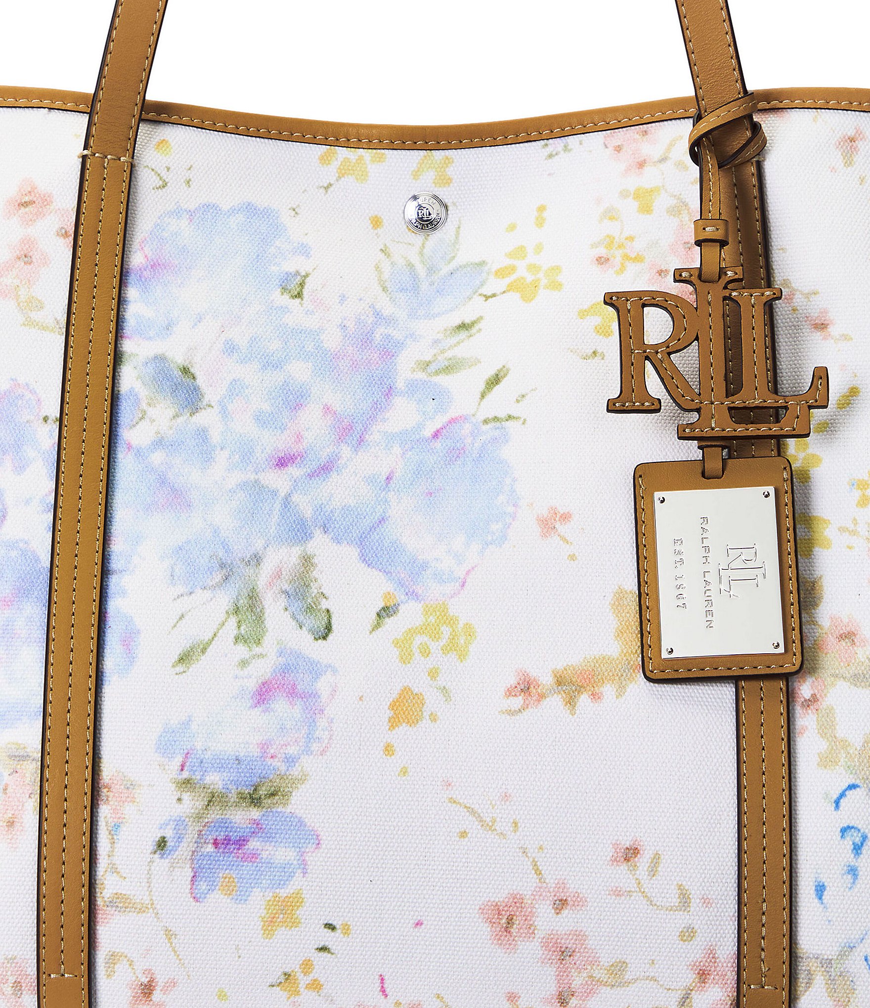 Lauren Ralph Lauren Floral Canvas Large Emerie Tote Bags