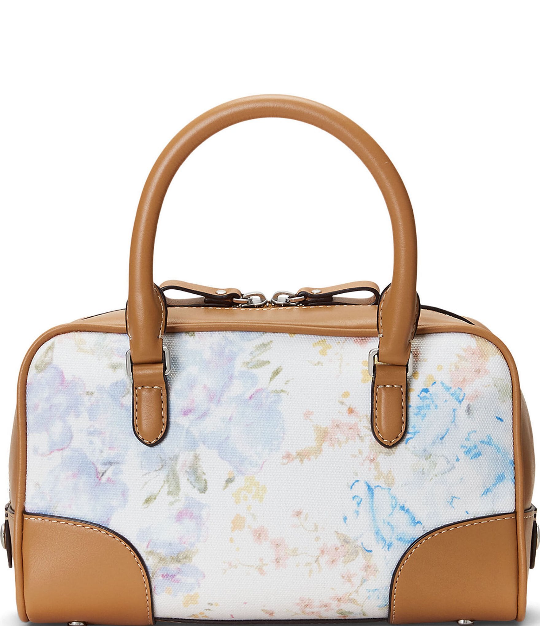 Lauren Ralph Lauren Floral Canvas Small Emerie Satchel Bag