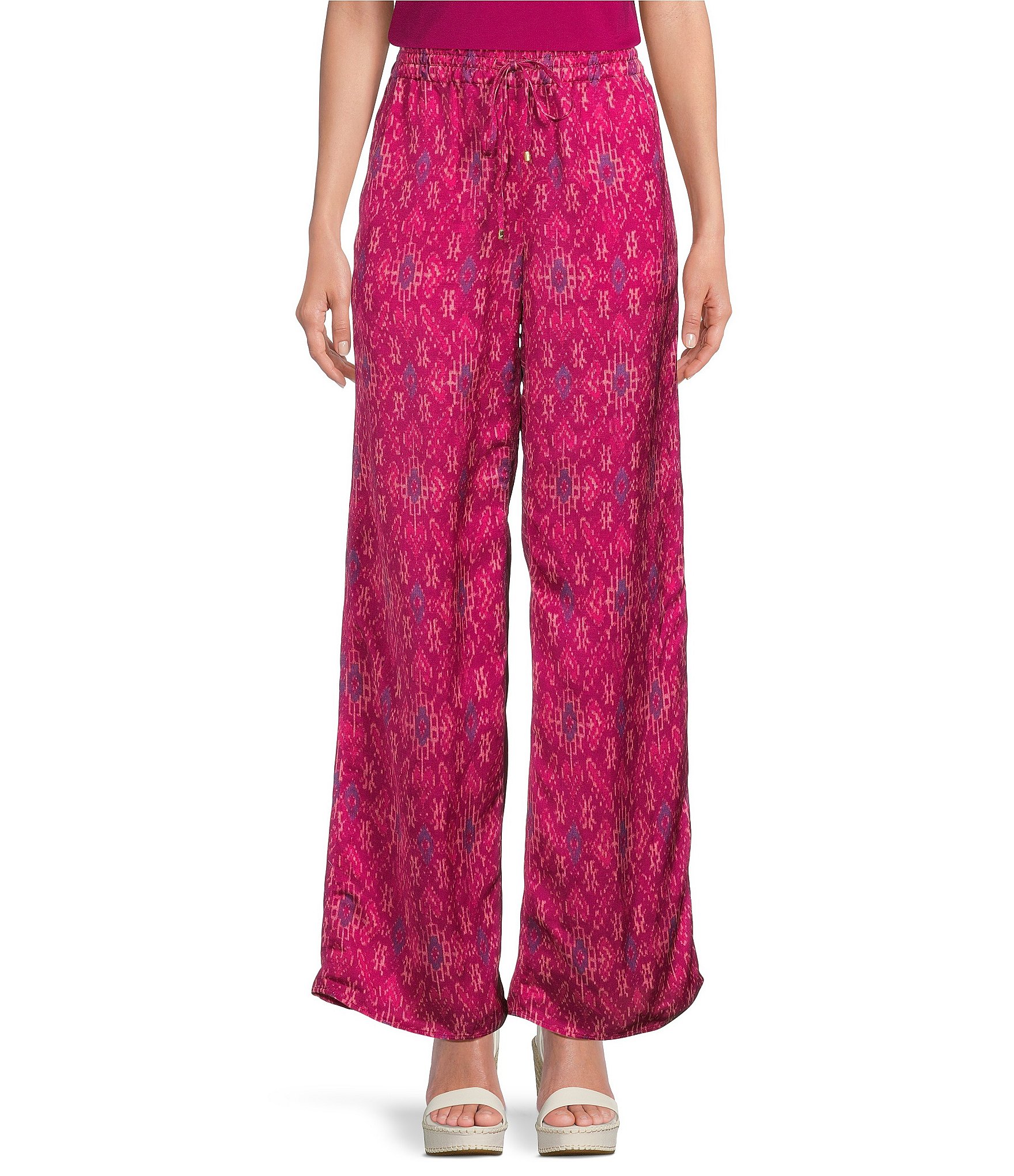 Lauren Ralph Lauren Floral Print Charmeuse Coordinating Wide Leg Pants |  Dillard's