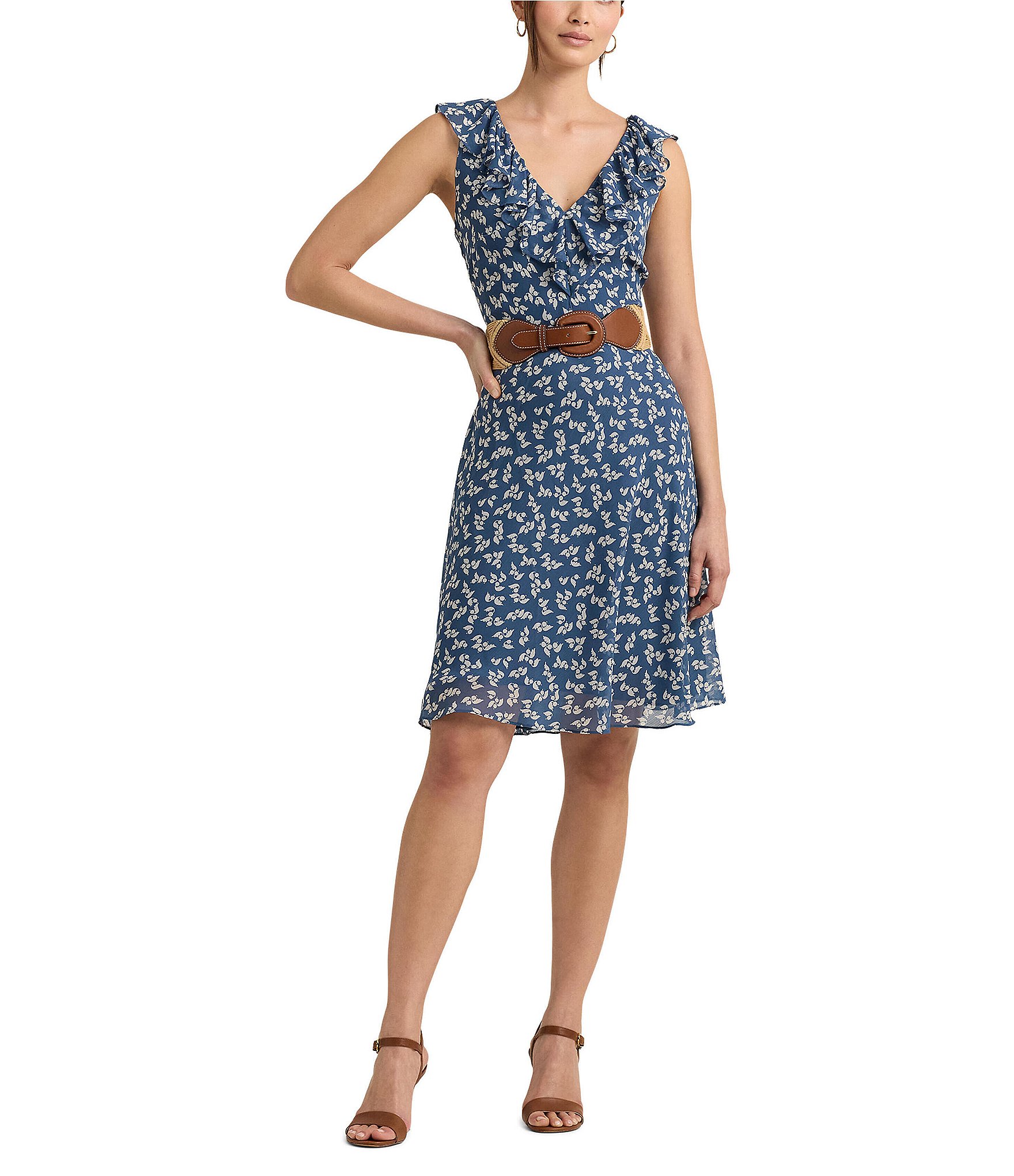 Ralph lauren floral fit fashion and flare dress