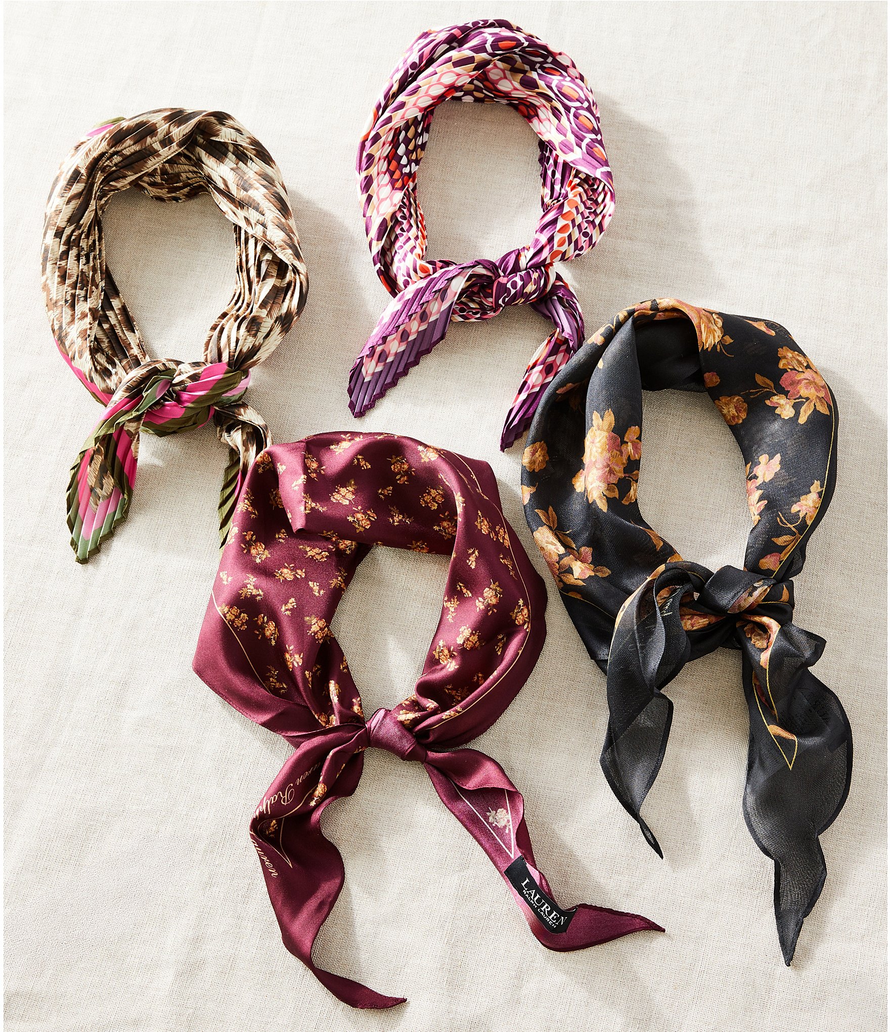 Lauren Ralph Lauren Floral Small Diamond Scarf