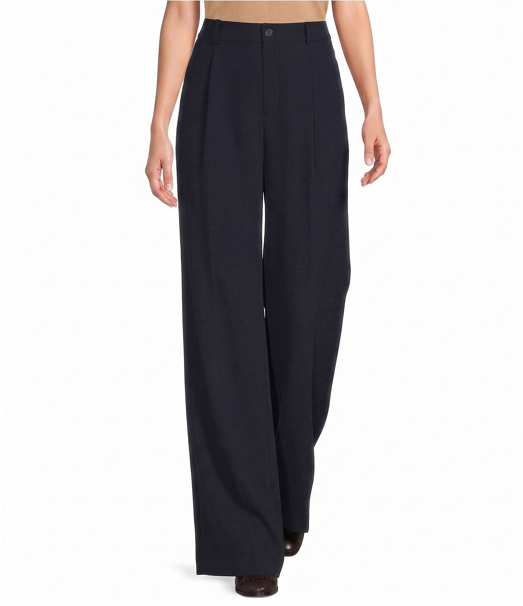 Lauren Ralph Lauren Georgette High Rise Wide Leg Full Length Pants