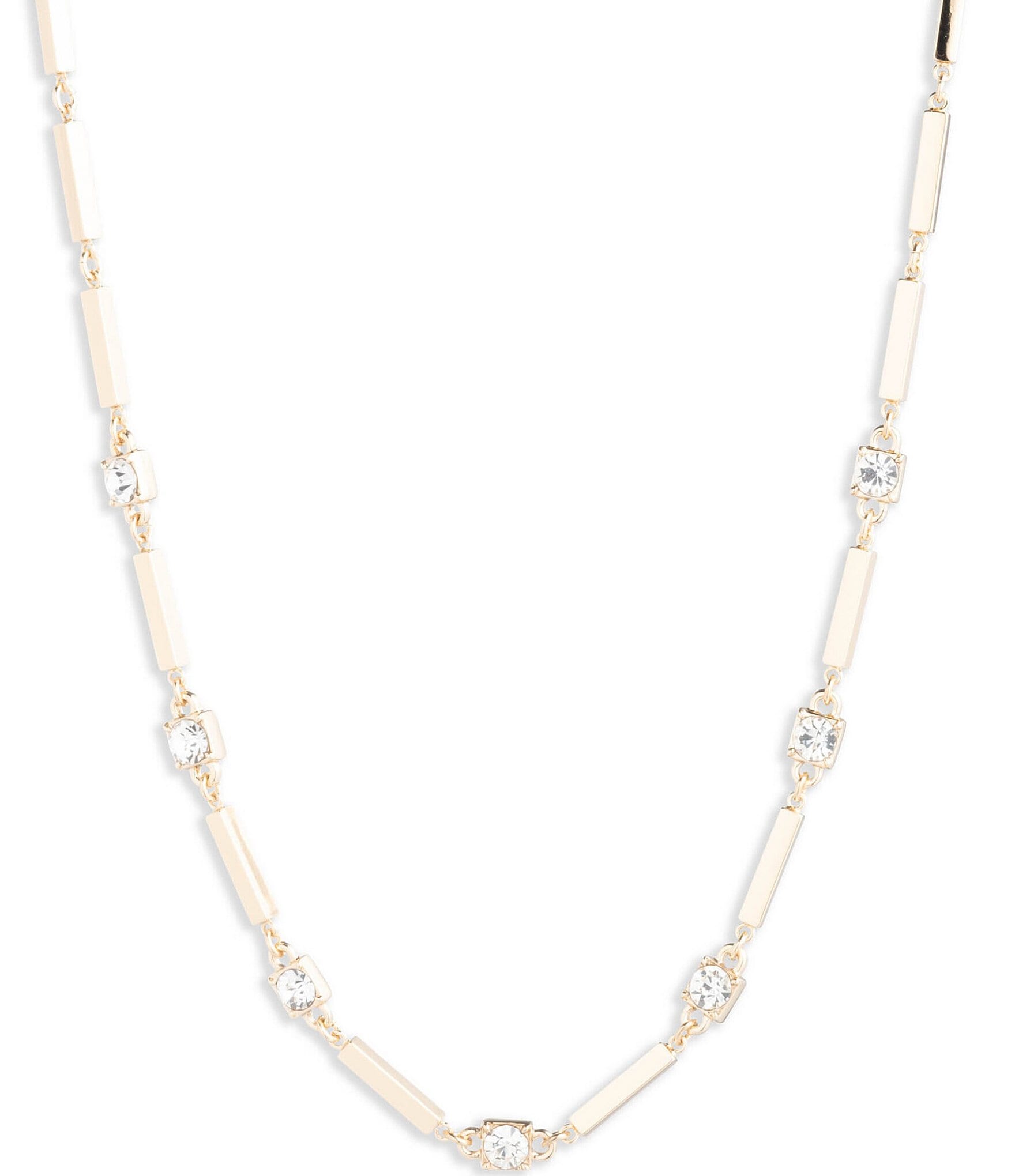 Lauren Ralph Lauren Gold Tone Crystal Stone Collar Necklace | Dillard's