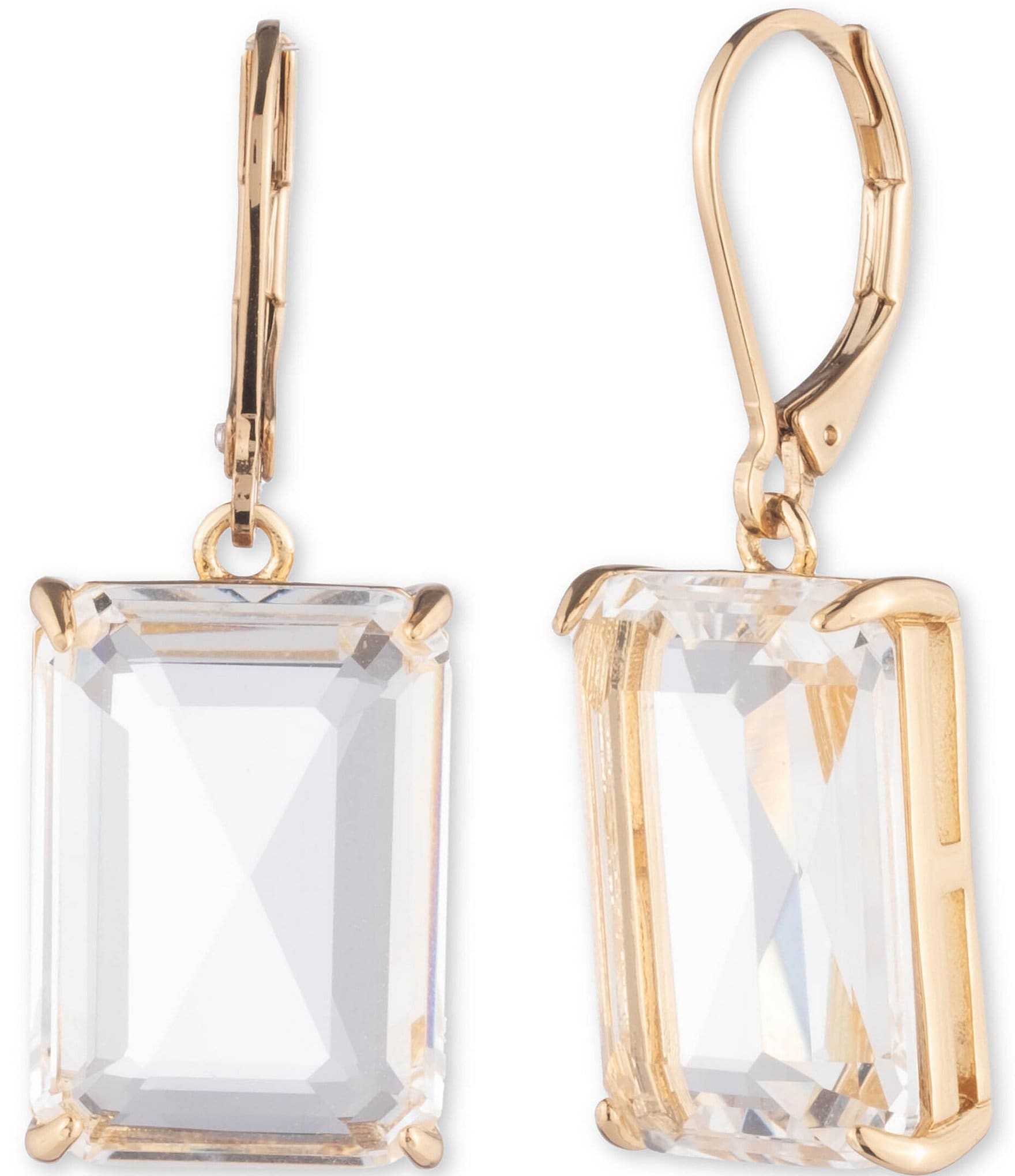 Lauren Ralph Lauren Gold Tone Crystal Stone Drop Earrings