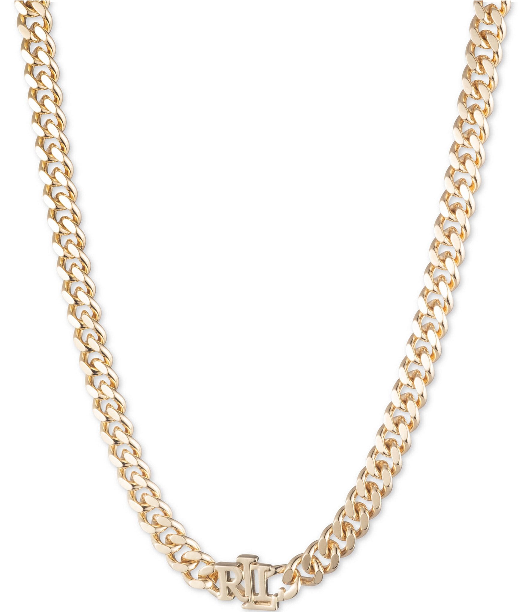 Lauren Ralph Lauren Gold Tone Curb Chain Collar Necklace | Dillard's