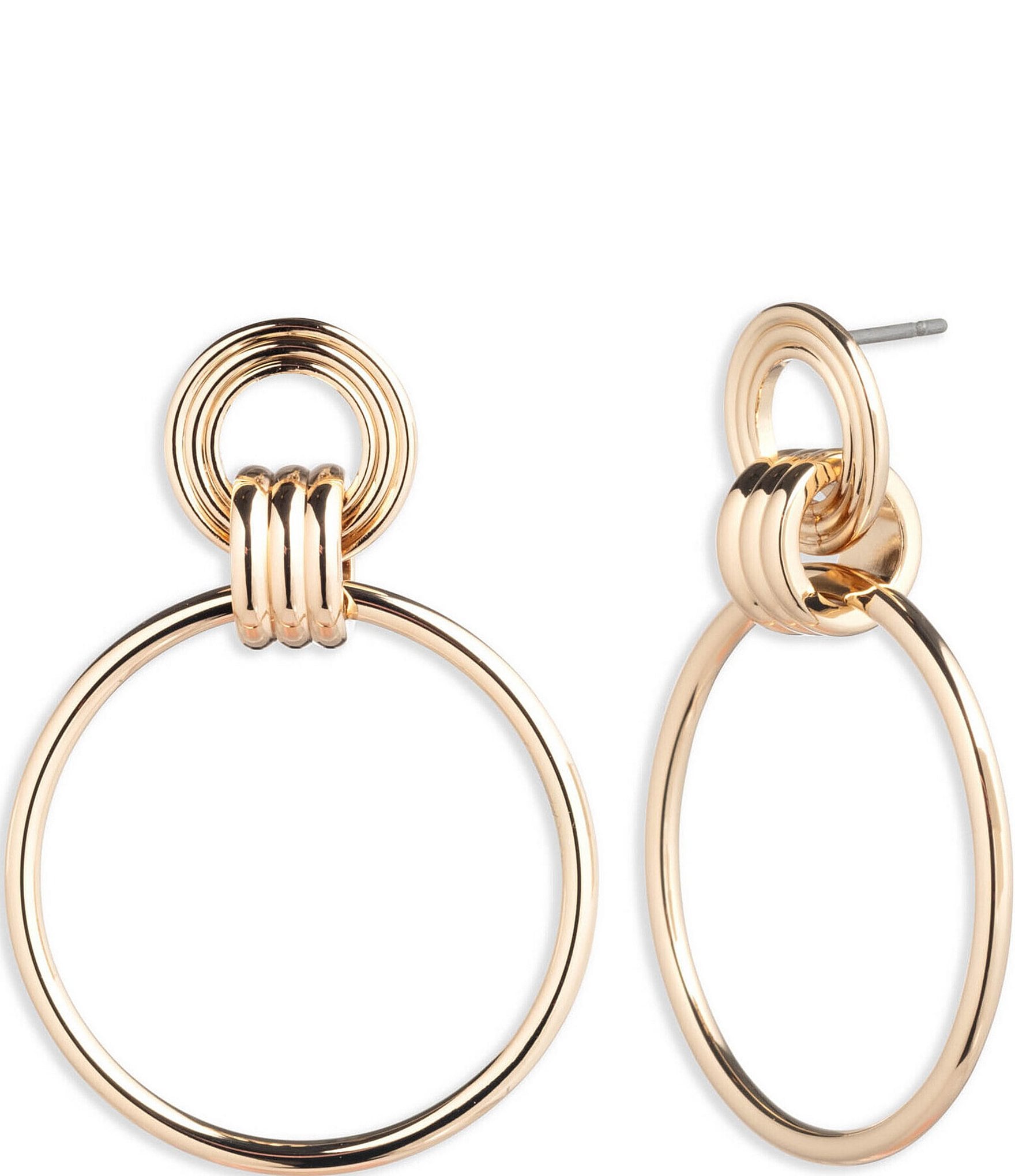 Lauren Ralph Lauren Gold Tone Large Doorknocker Drop Earrings