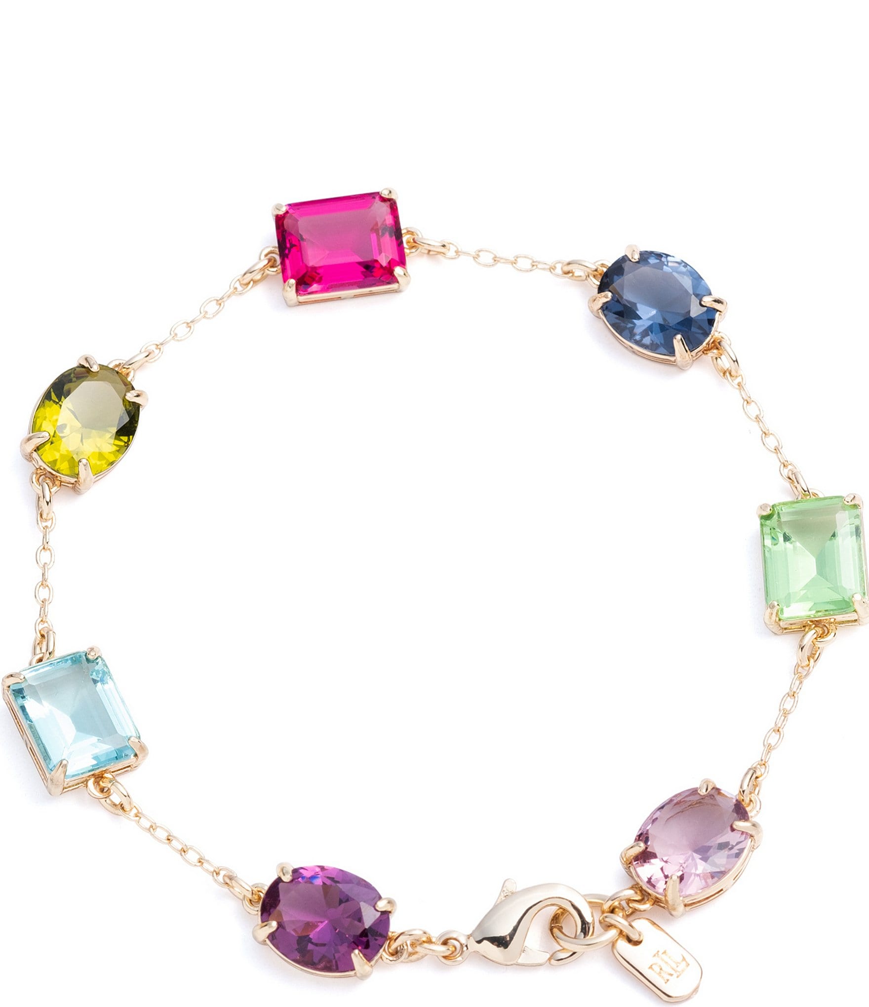 Lauren Ralph Lauren Gold Tone Multi Stone Flex Line Bracelet