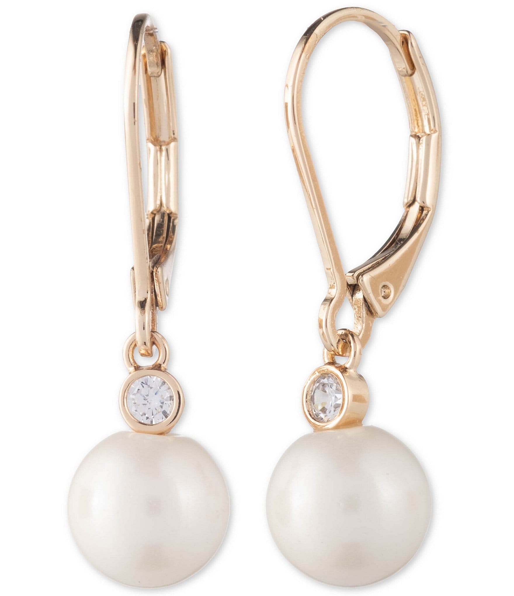 Lauren Ralph Lauren Gold Tone Pearl Drop Earrings | Dillard's