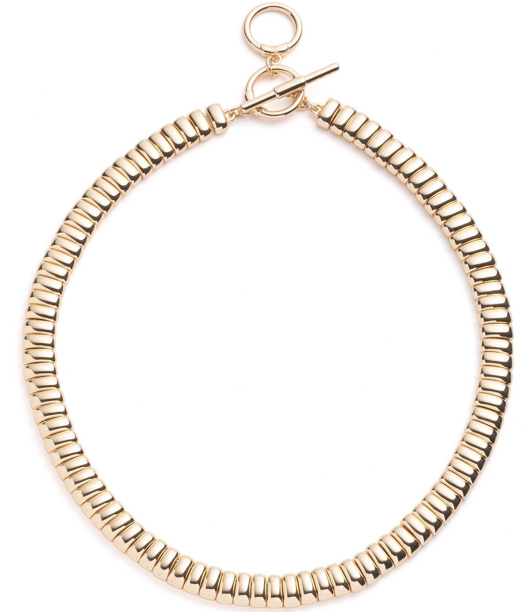 Lauren Ralph Lauren Gold Tone Ribbed Collar Necklace