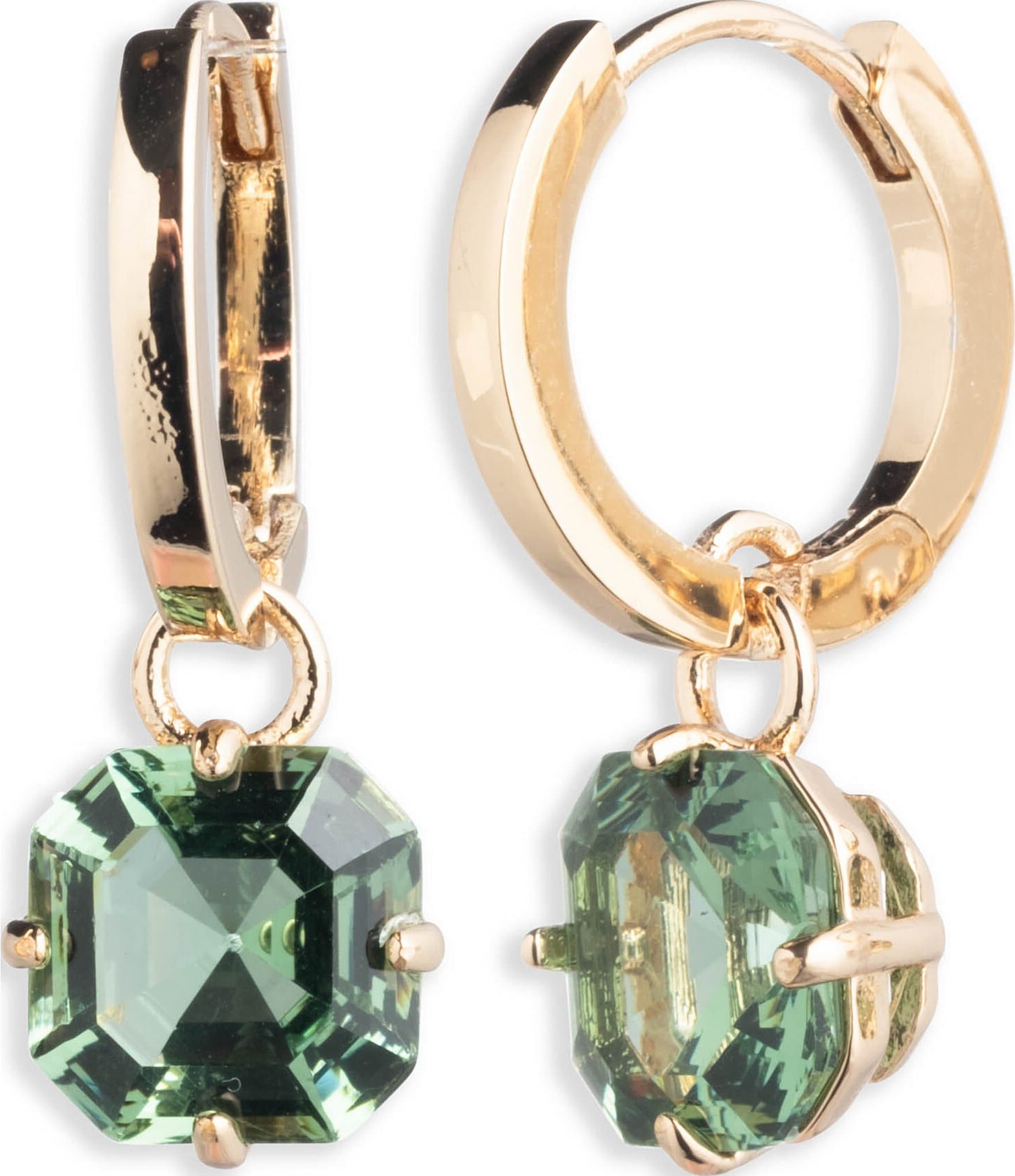 Lauren Ralph Lauren Gold Tone Stone Huggie Drop Earrings