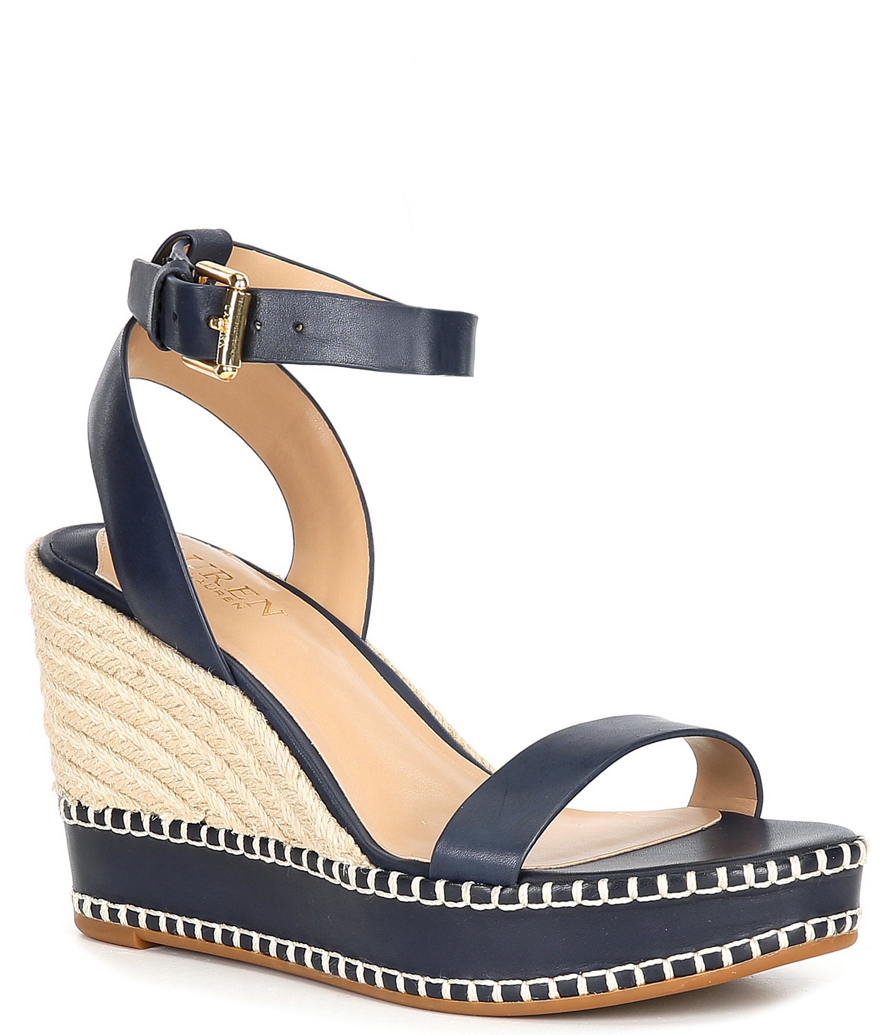 Lauren Ralph Lauren Hilarie Espadrille Platform Wedge Dress Sandals ...