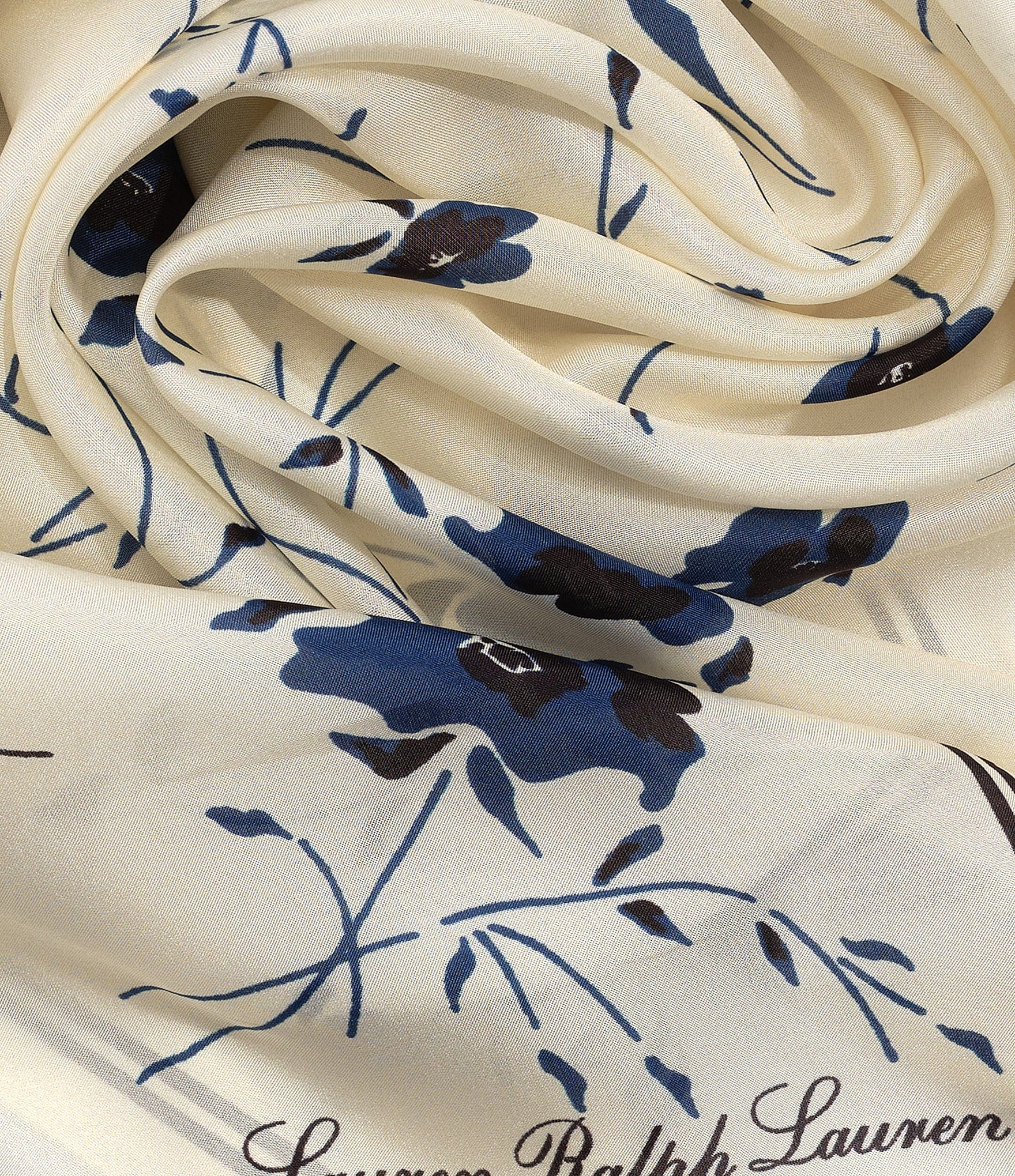 Lauren Ralph Lauren Indigo Floral Square Scarf