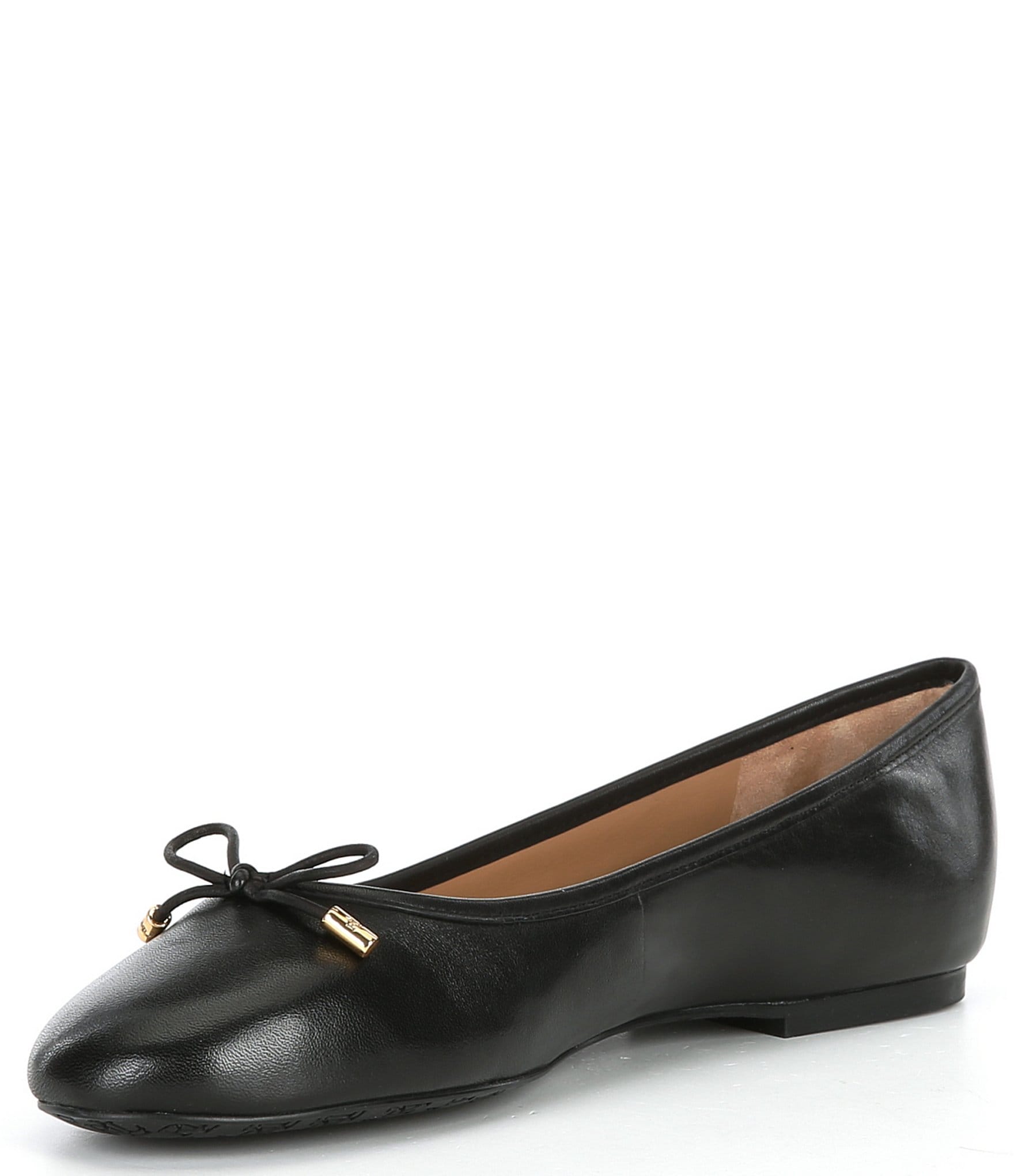 Lauren Ralph Lauren Jayna Leather Bow Ballet Flats