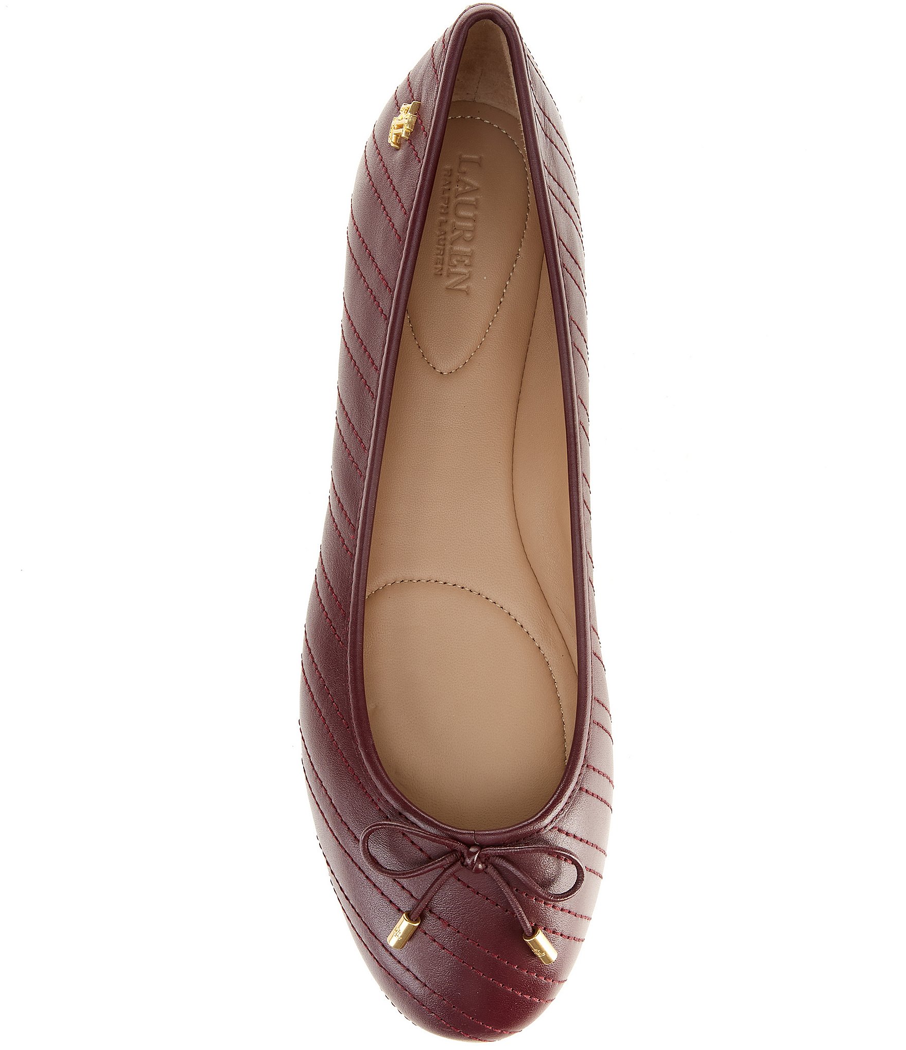 Lauren Ralph Lauren Jayna Stitched Leather Ballet Flats