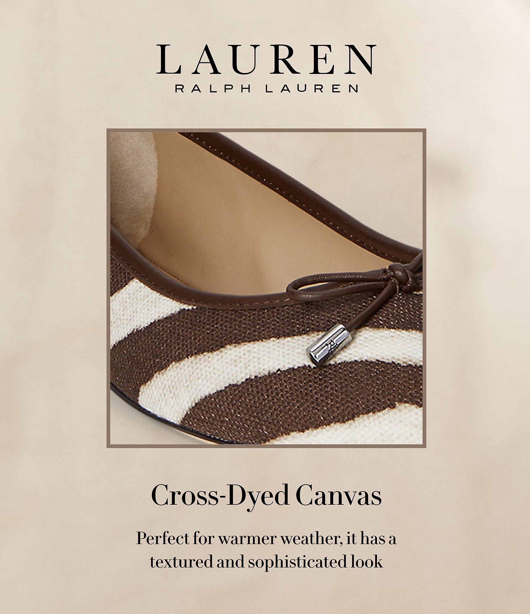 Lauren Ralph Lauren Jayna Zebra Print Canvas Ballet Bow Flats