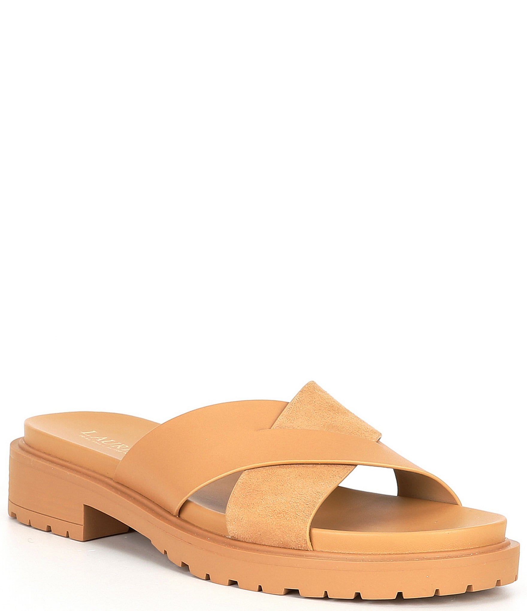 Lauren Ralph Lauren Kelsie Nappa Leather Lug Sole Sandals | Dillard's