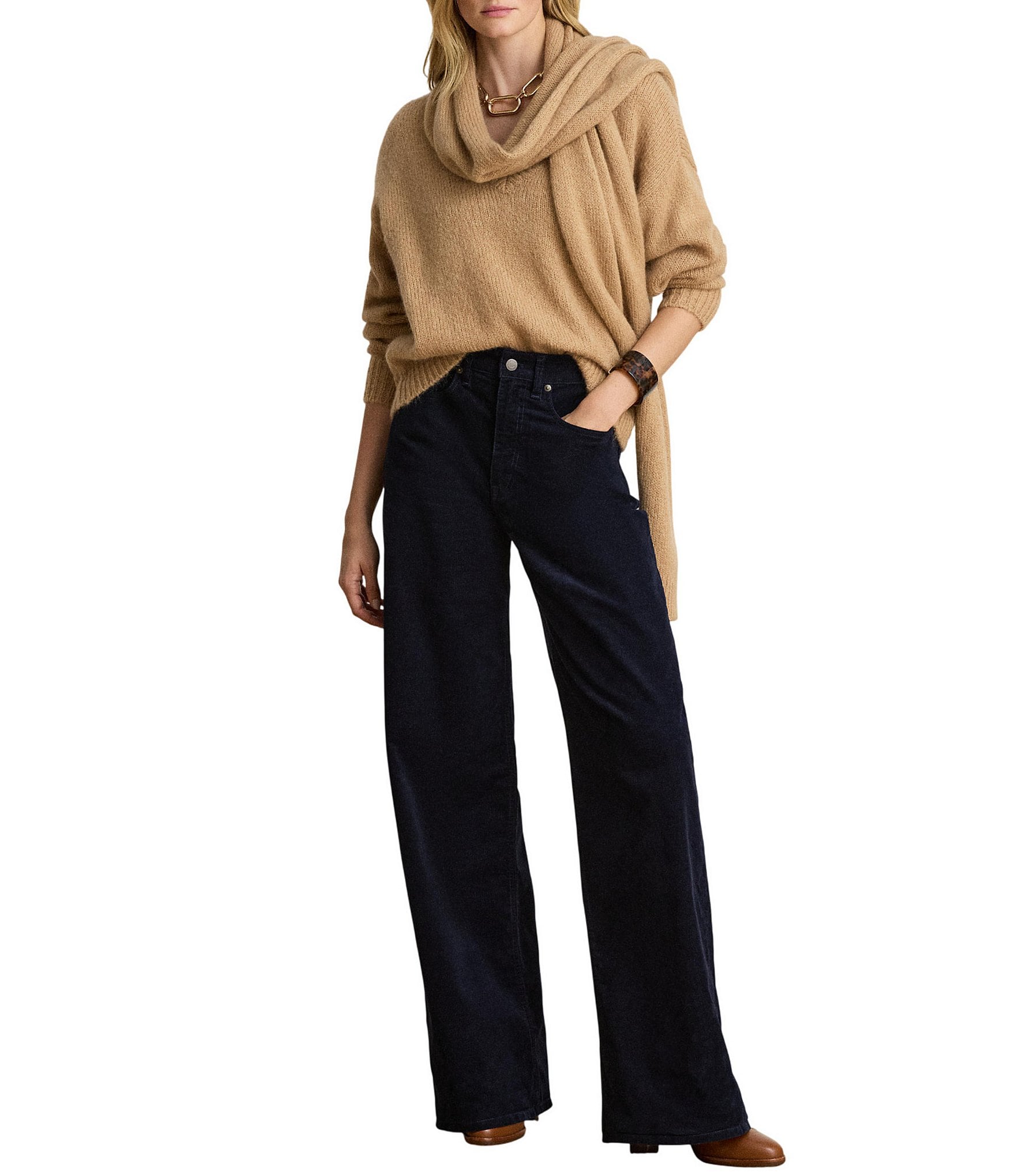 Lauren Ralph Lauren Knit V-Neck Long Sleeve Sweater