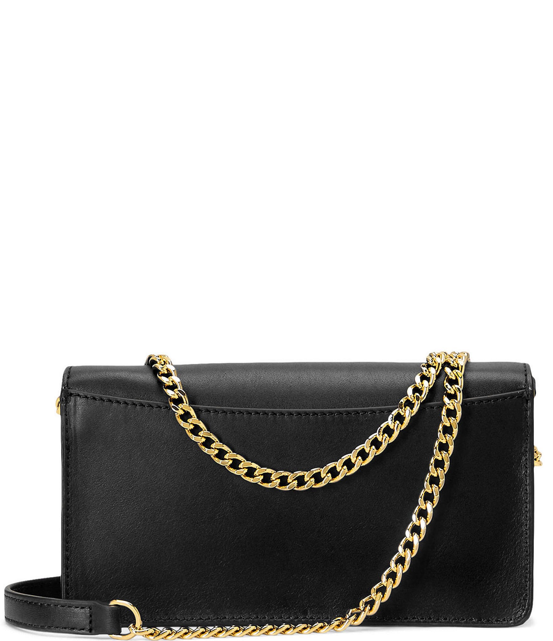 Lauren Ralph Lauren Gold Hardware Leather Crossbody Bag