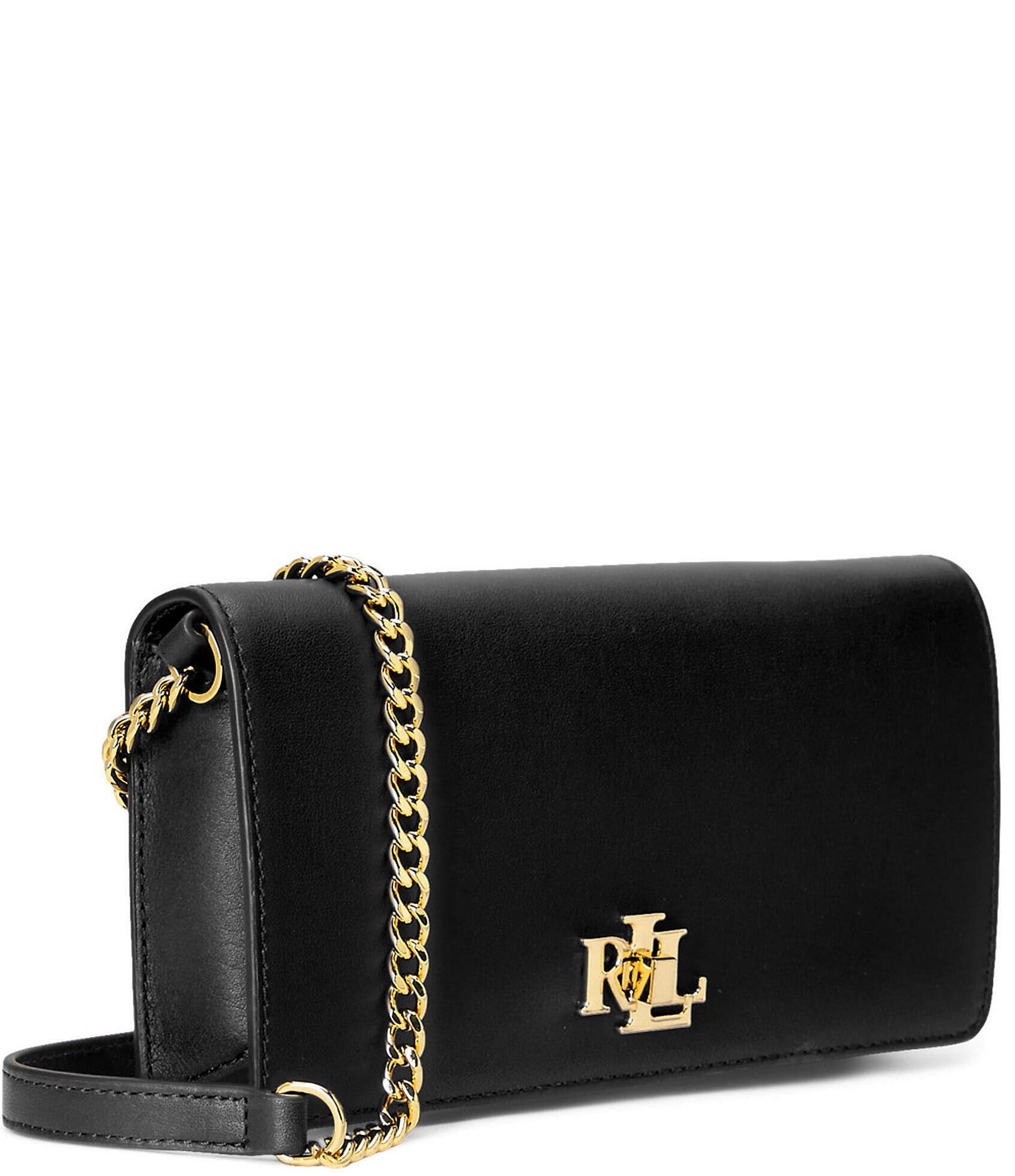 Lauren Ralph Lauren Gold Hardware Leather Crossbody Bag