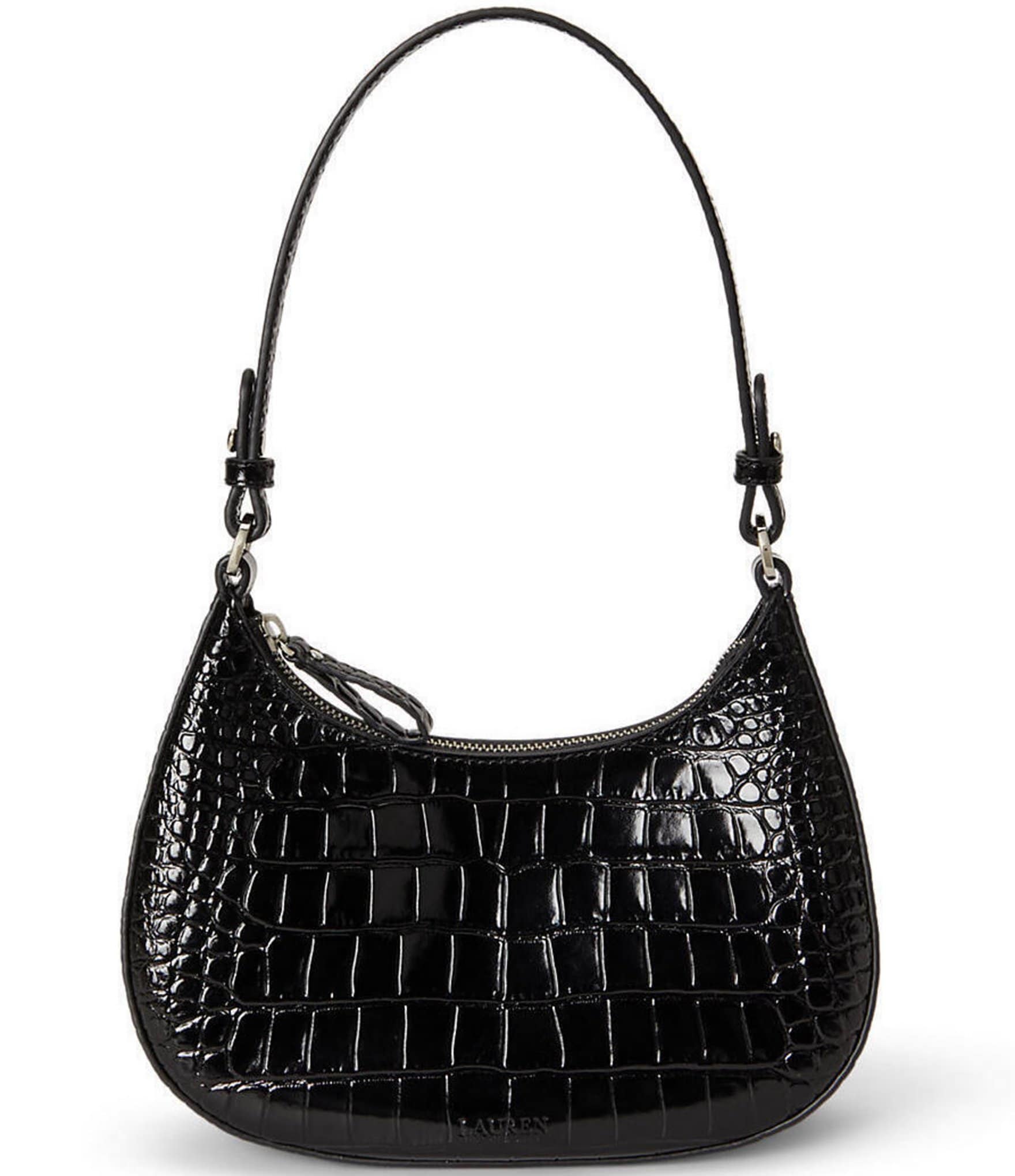 Lauren Ralph Lauren Marcy Embossed Medium Charm Zip Shoulder Bag