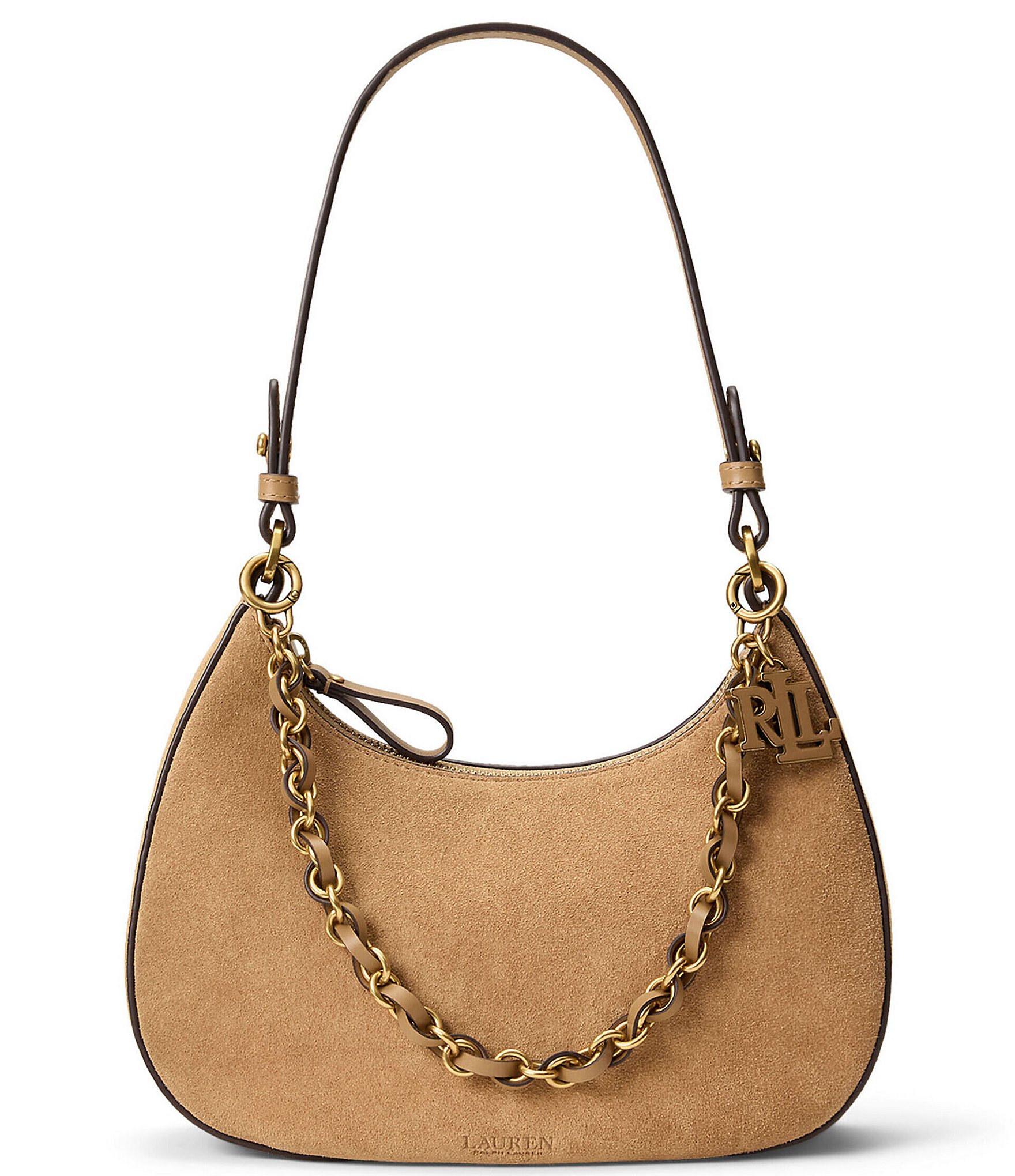 Lauren Ralph Lauren Marcy Suede Medium Zip Shoulder Bag