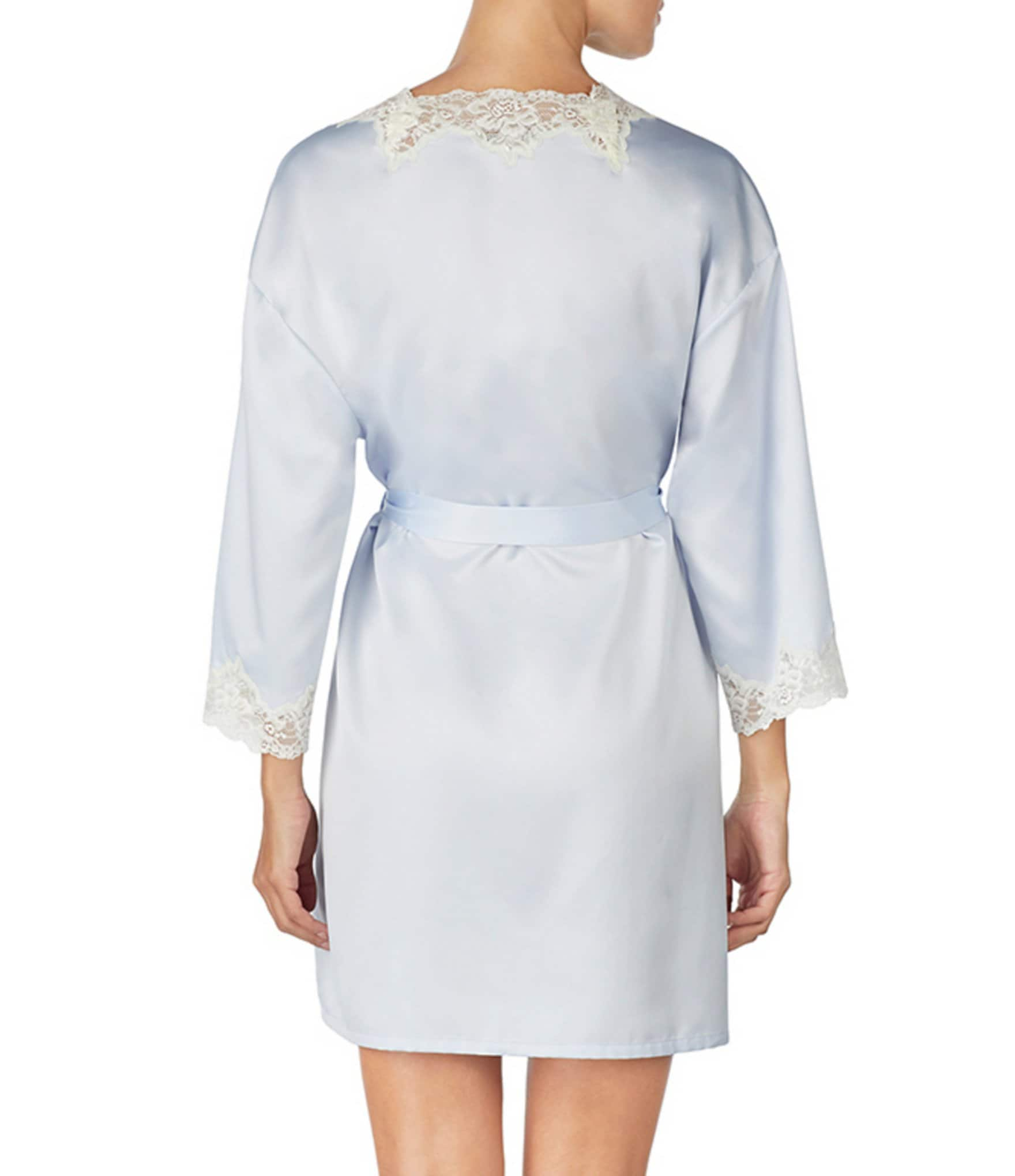 Lauren Ralph Lauren Matte Satin Kimono Sleeve Coordinating Short Wrap Bridal Robe