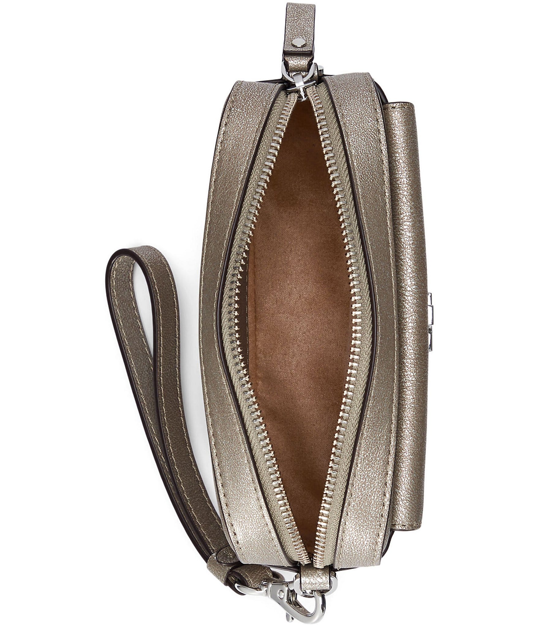 Lauren Ralph Lauren Metallic Silver Small Marcy Convertible Crossbody Bag