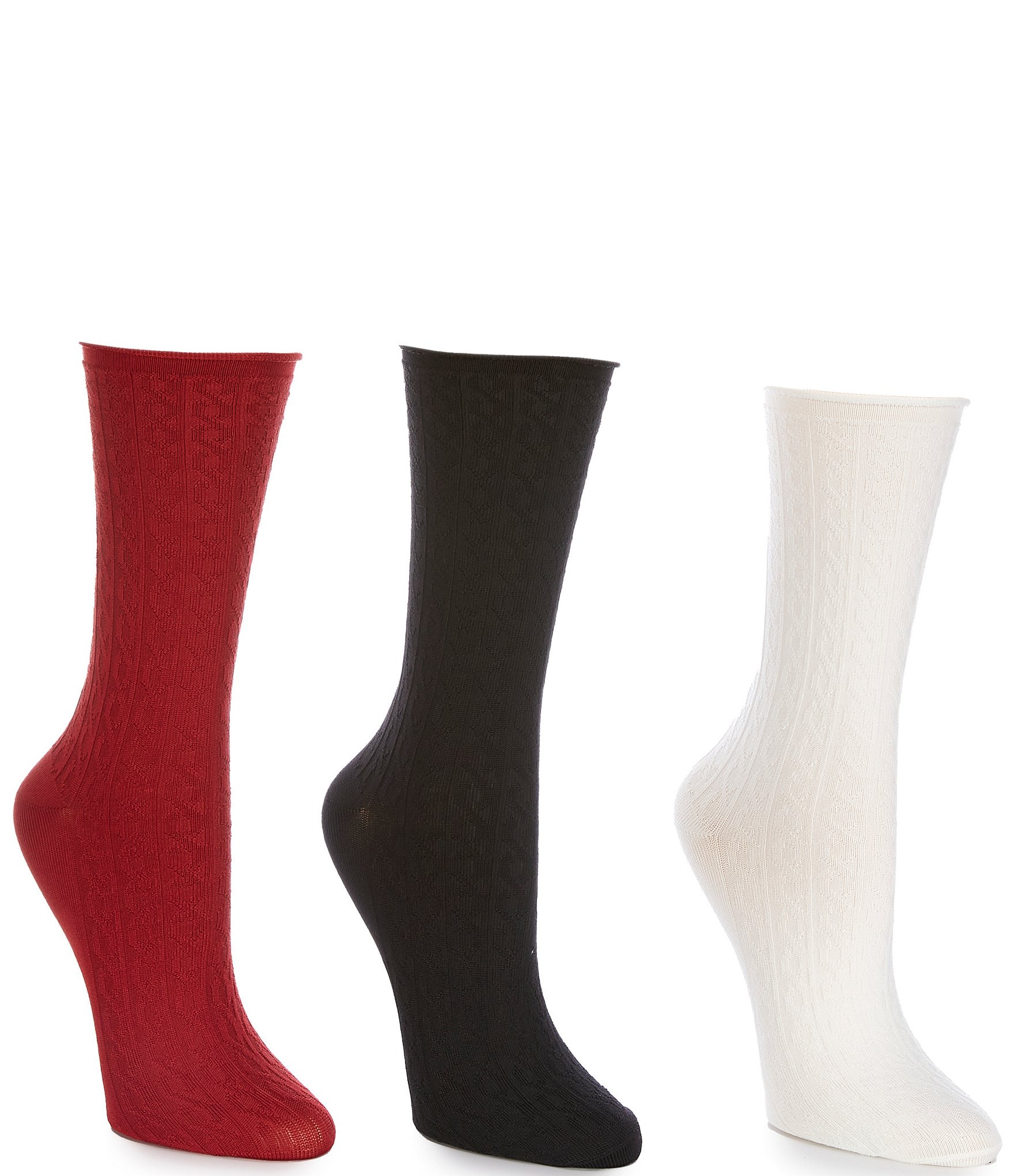 Lauren Ralph Lauren Multi Color Cable Soft Crew Socks, 3 Pack | Dillard's