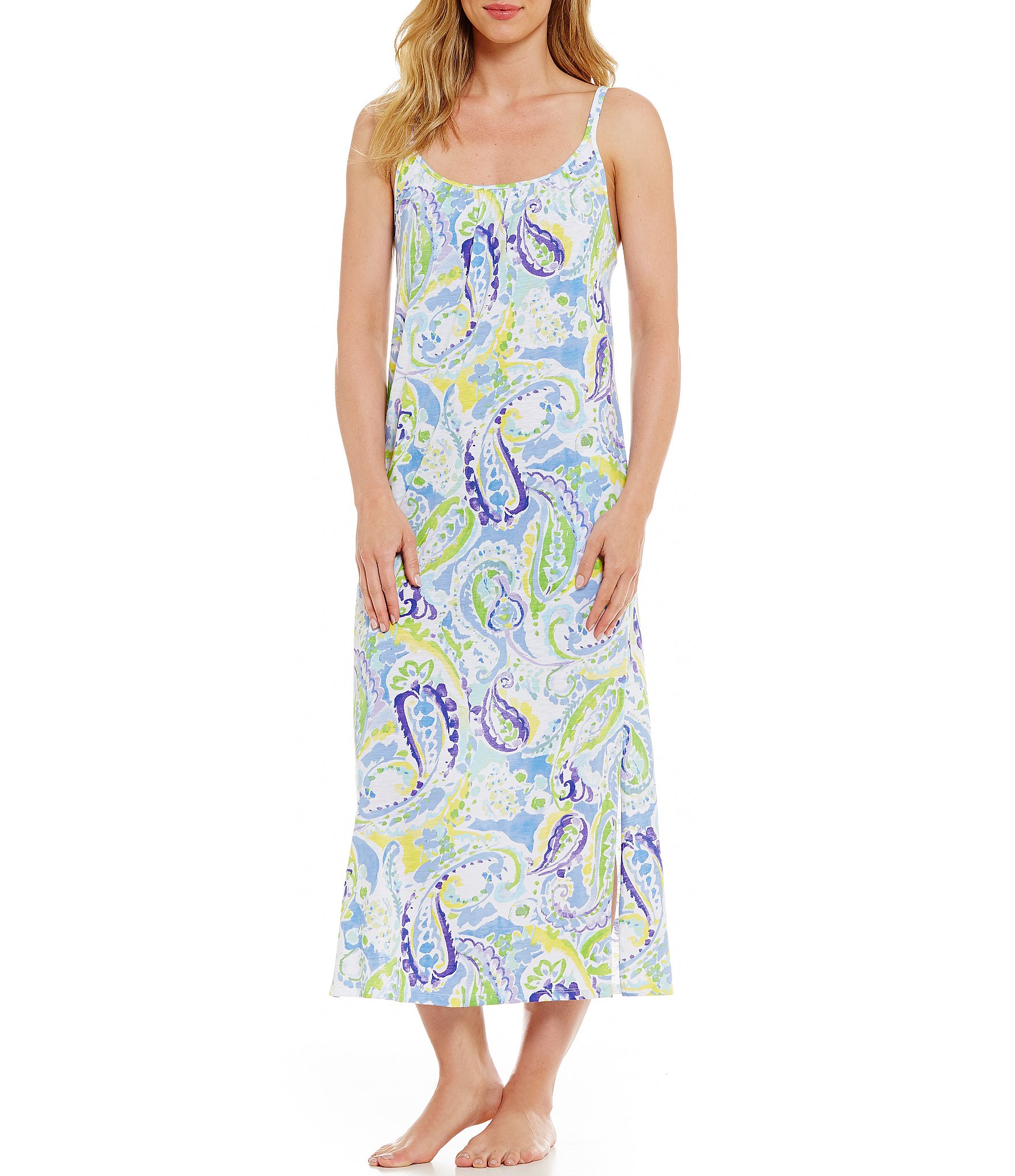 Lauren Ralph Lauren Paisley Jersey Maxi Nightgown | Dillards