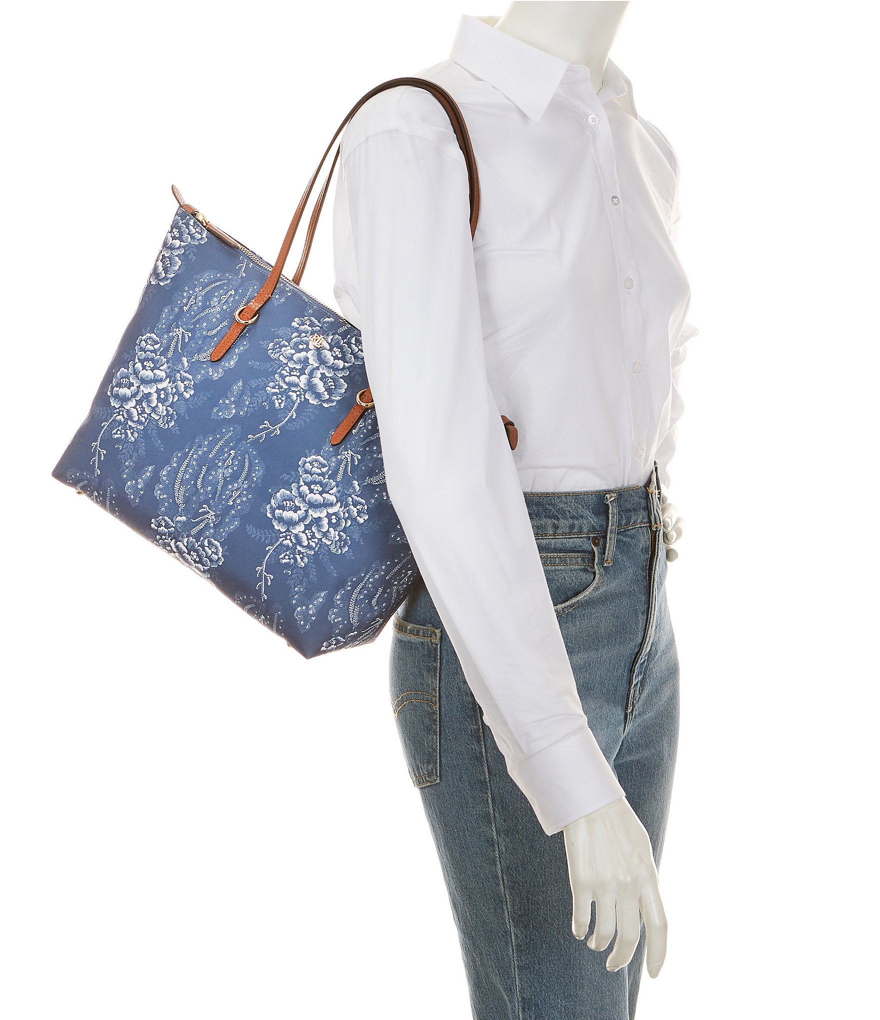 Lauren Ralph Lauren ラルフローレン Paisley Nylon Keaton Tote Lauren Ralph Lauren Ralph Lauren Paisley Nylon Medium Keaton