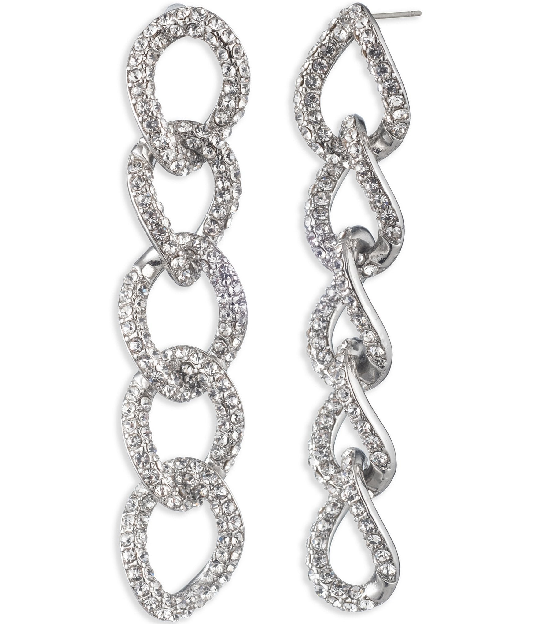 Lauren Ralph Lauren Pave Link Linear Earrings