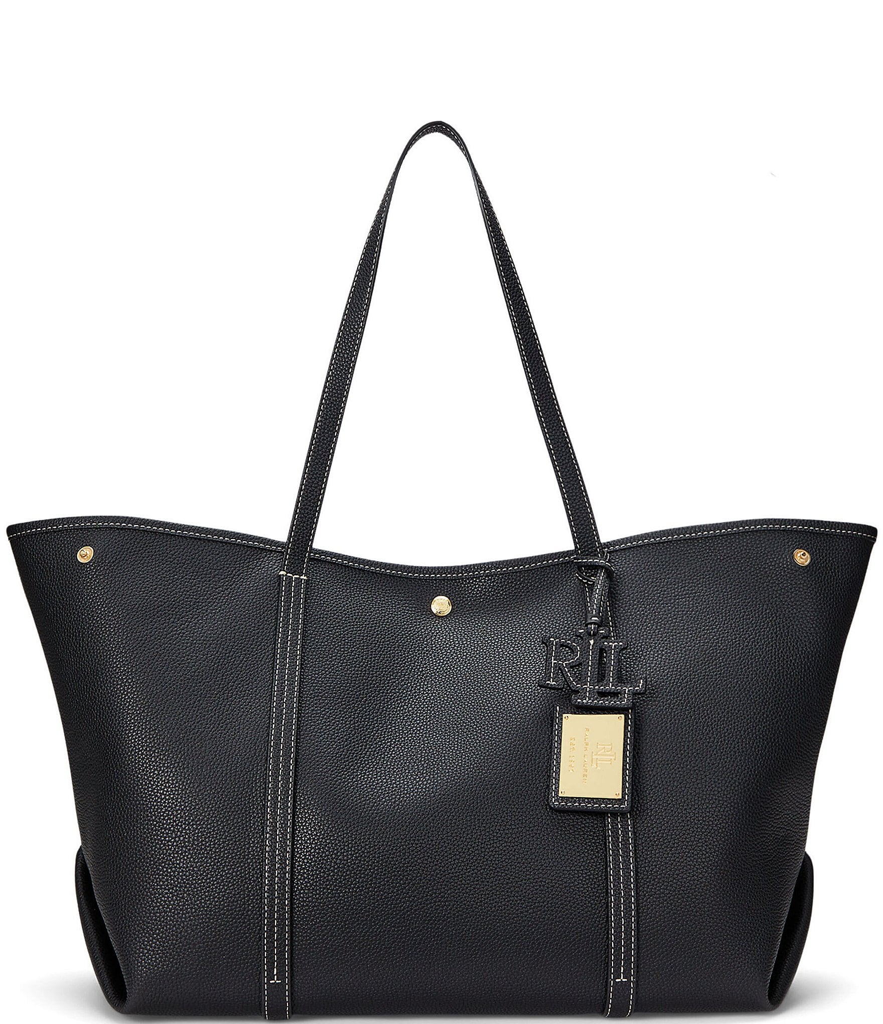 Lauren Ralph Lauren Pebbled Leather Large Emerie Tote Bag