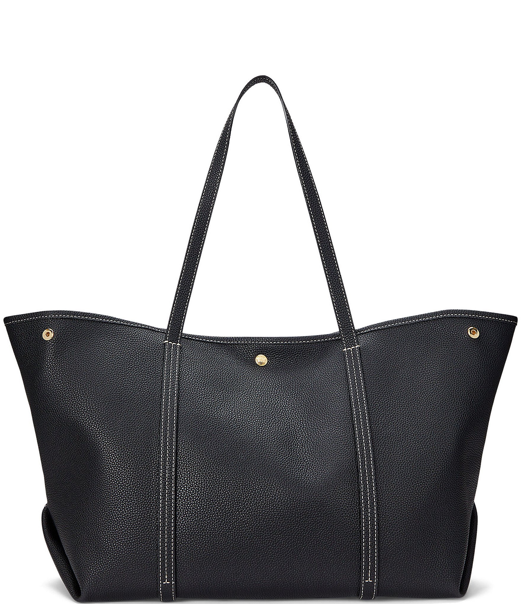 Lauren Ralph Lauren Pebbled Leather Large Emerie Tote Bag