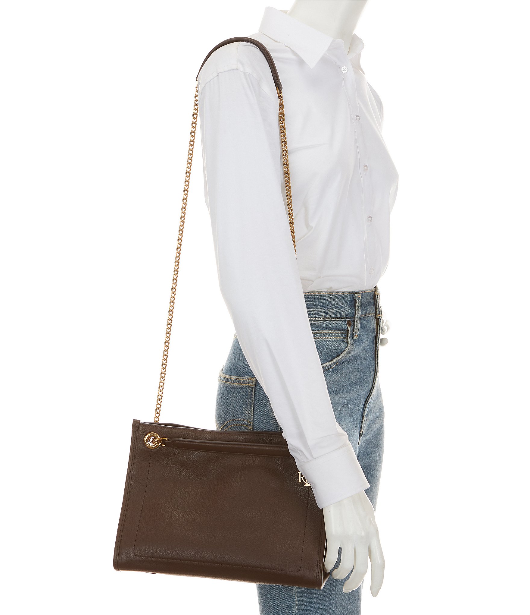 Lauren Ralph Lauren Pebbled Leather Medium Bradley Tote Bag