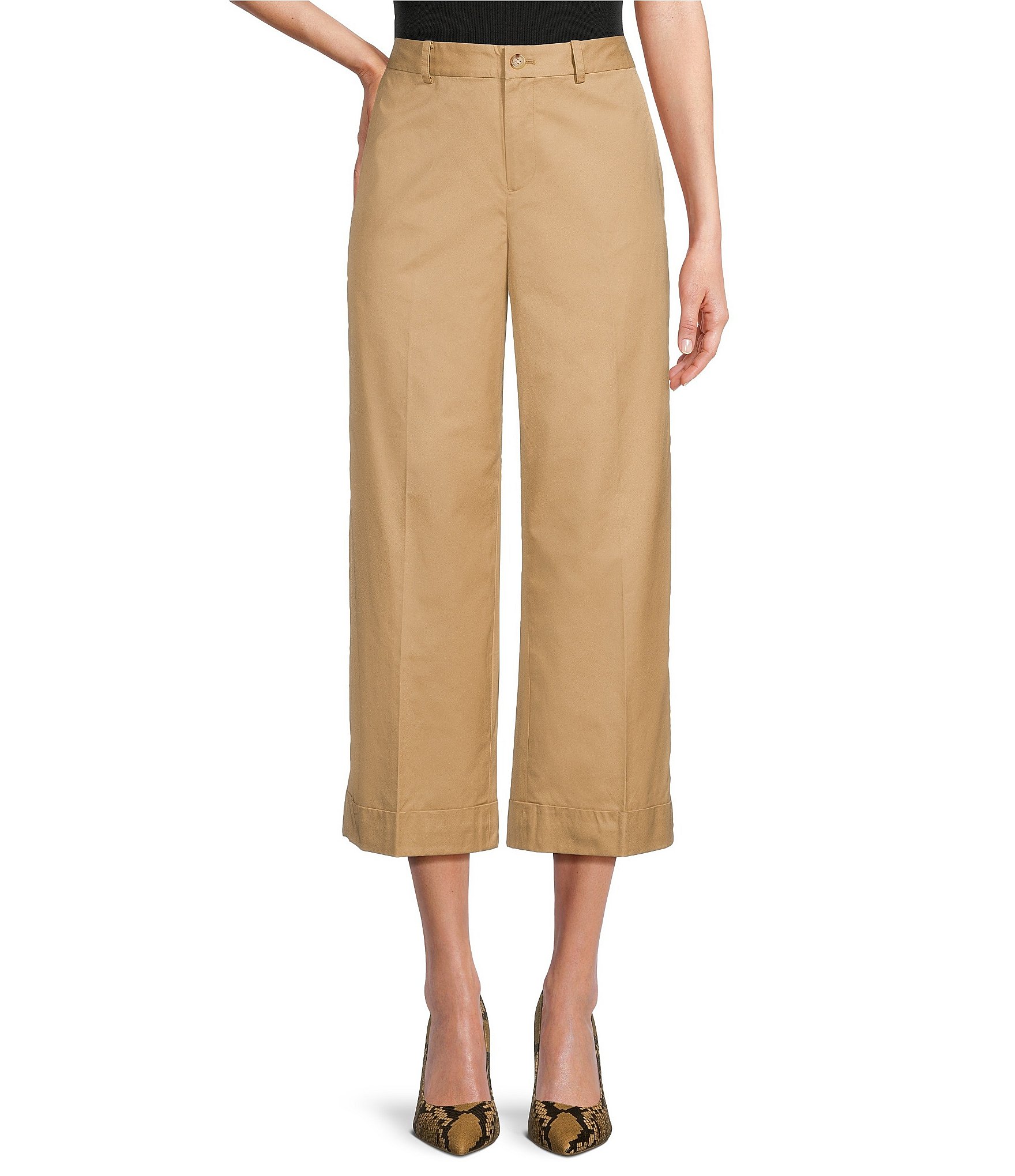 Lauren Ralph Lauren Womens Classic Midcalf Roseanne Capri Pants 14 Petite  Stone : : Fashion