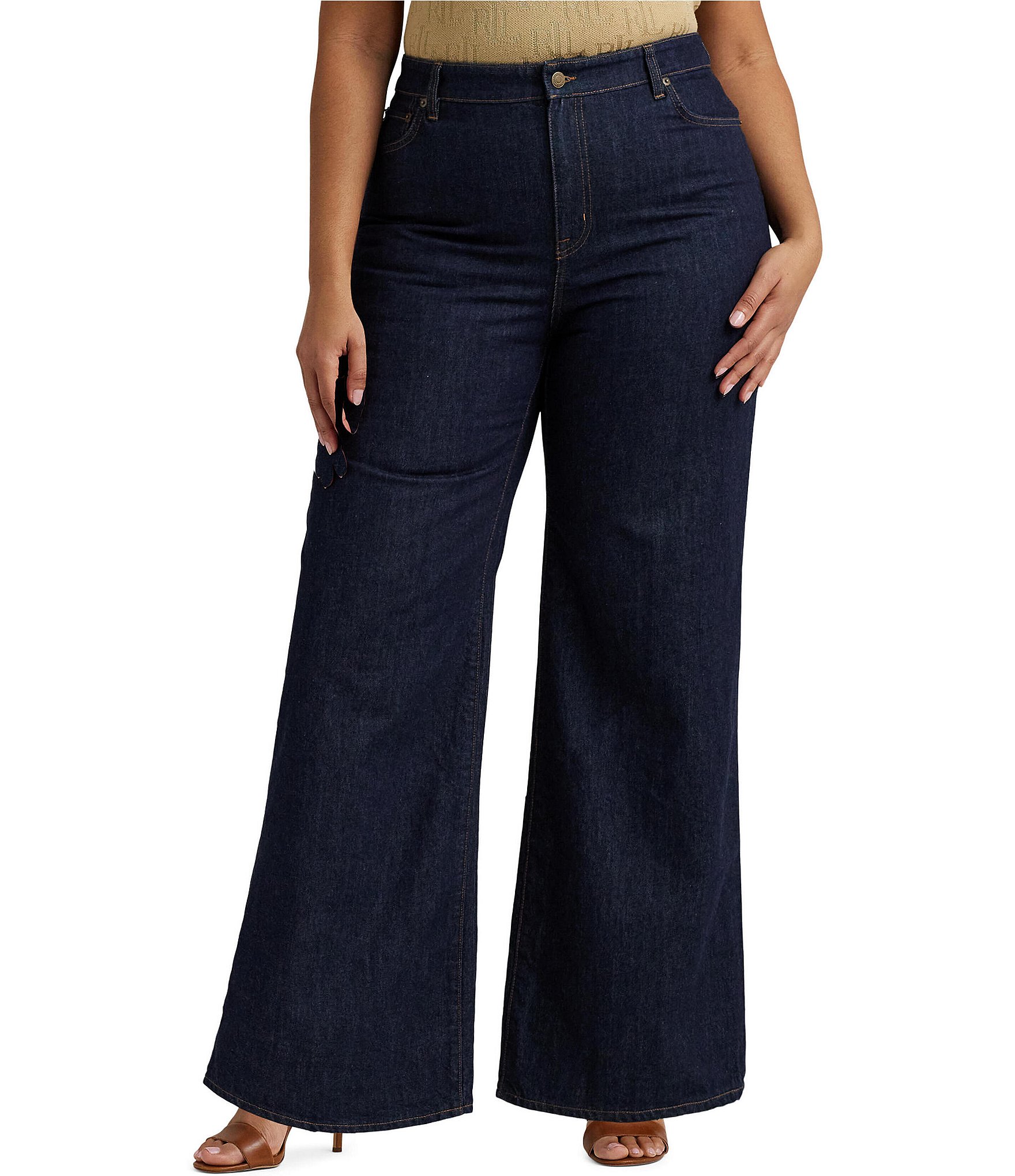 Plus Size Women's Wide Leg Cotton Jean by Woman Within in Medium Stonewash (Size  16 WP) - Yahoo Shopping