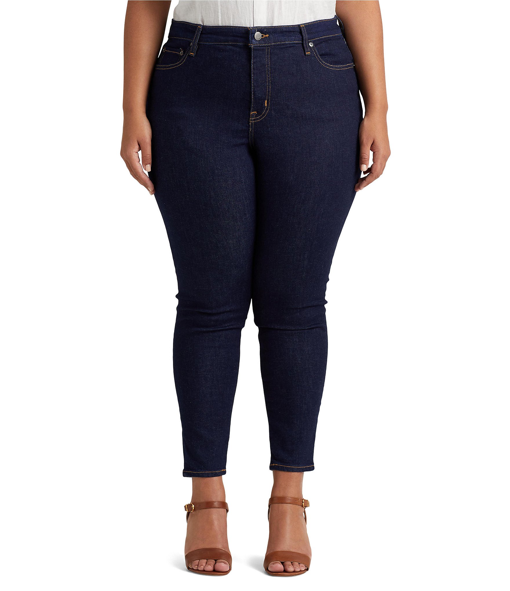 Produkt Vejrtrækning Engager Lauren Ralph Lauren Plus Size High Rise Skinny Ankle Jeans | Dillard's