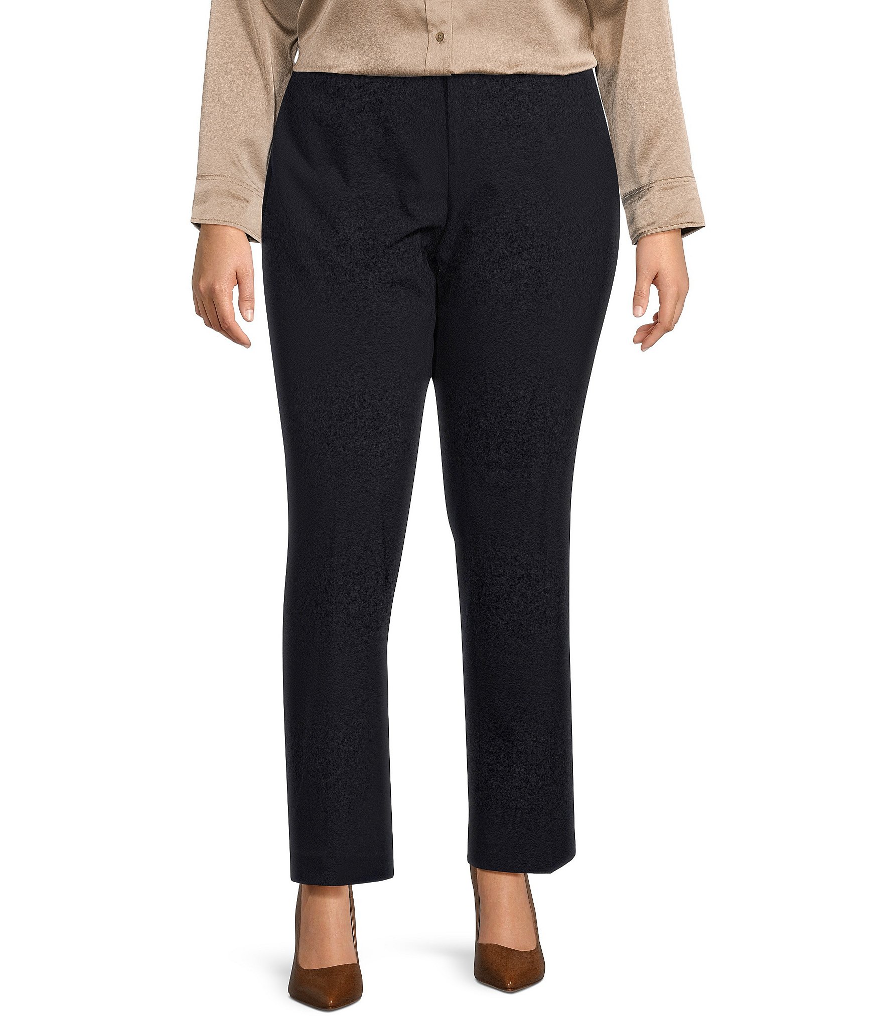 Lauren Ralph Lauren Women's Black Plus Size Dress Trouser Pants