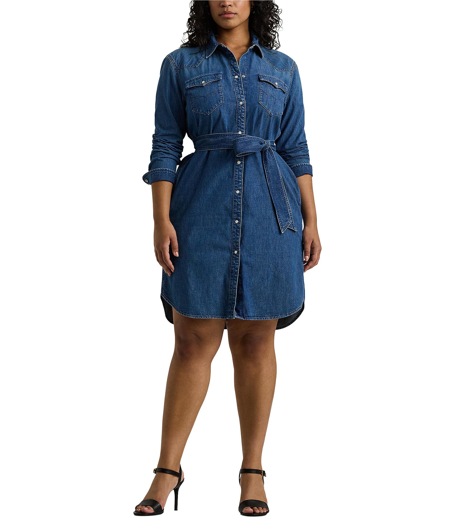 Plus size front button dress best sale