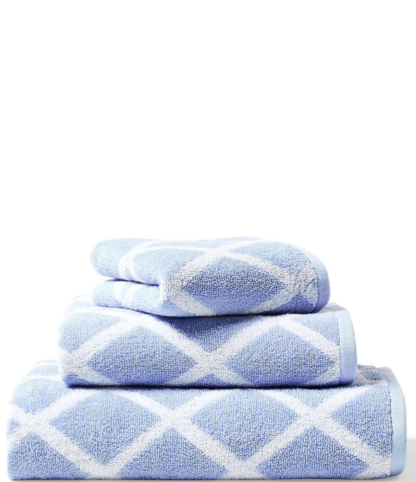 Ralph Lauren Aqua Blue and White Paisley Pattern Reversible Set of Two Bath  Towels, 2 Hand Towels and 2 Washcloths Ralph Lauren Towels 